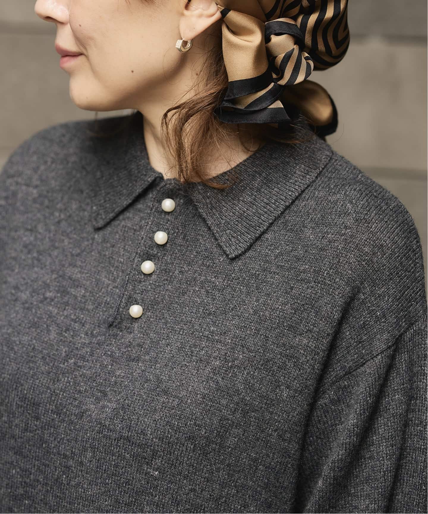 Room no.8 ルームエイト Wool Pearl/B Polo ドレス R8KN256