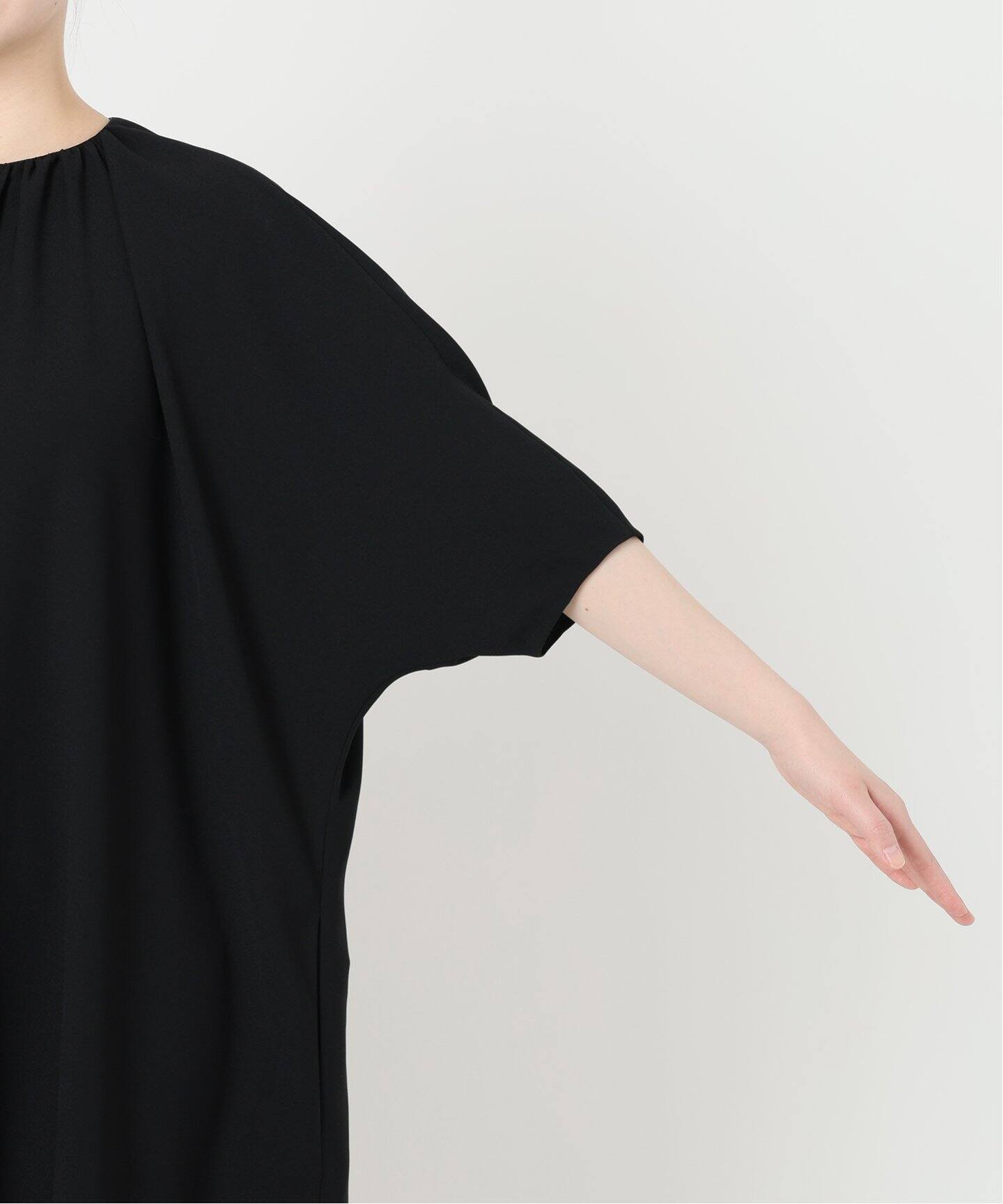 SAQUI サキ Georgette Neck Gatherd One-piece 25BF01（ワンピース 