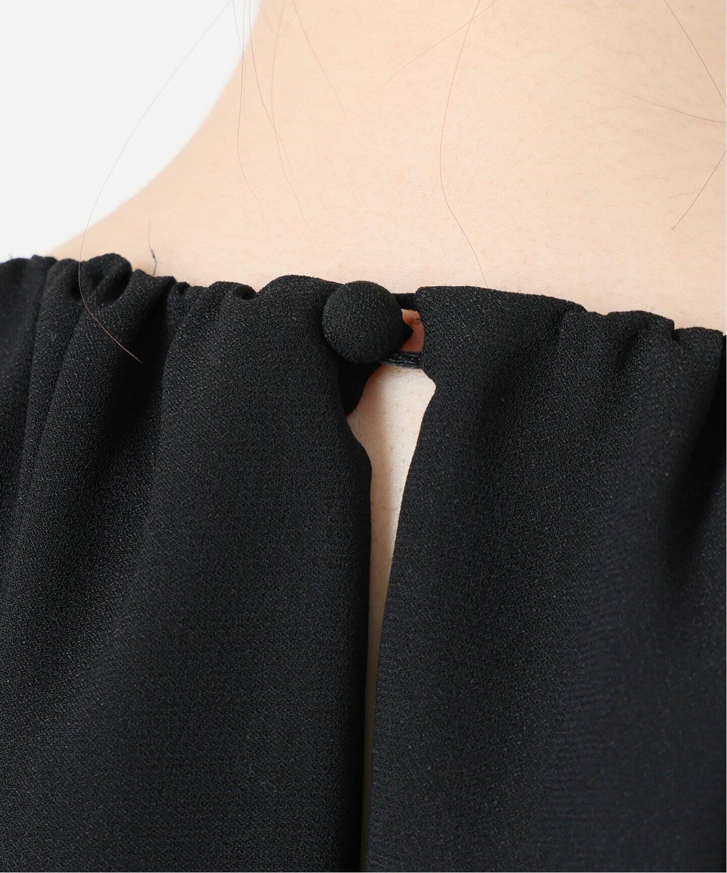 SAQUI サキ Georgette Neck Gatherd One-piece 25BF01（ワンピース 