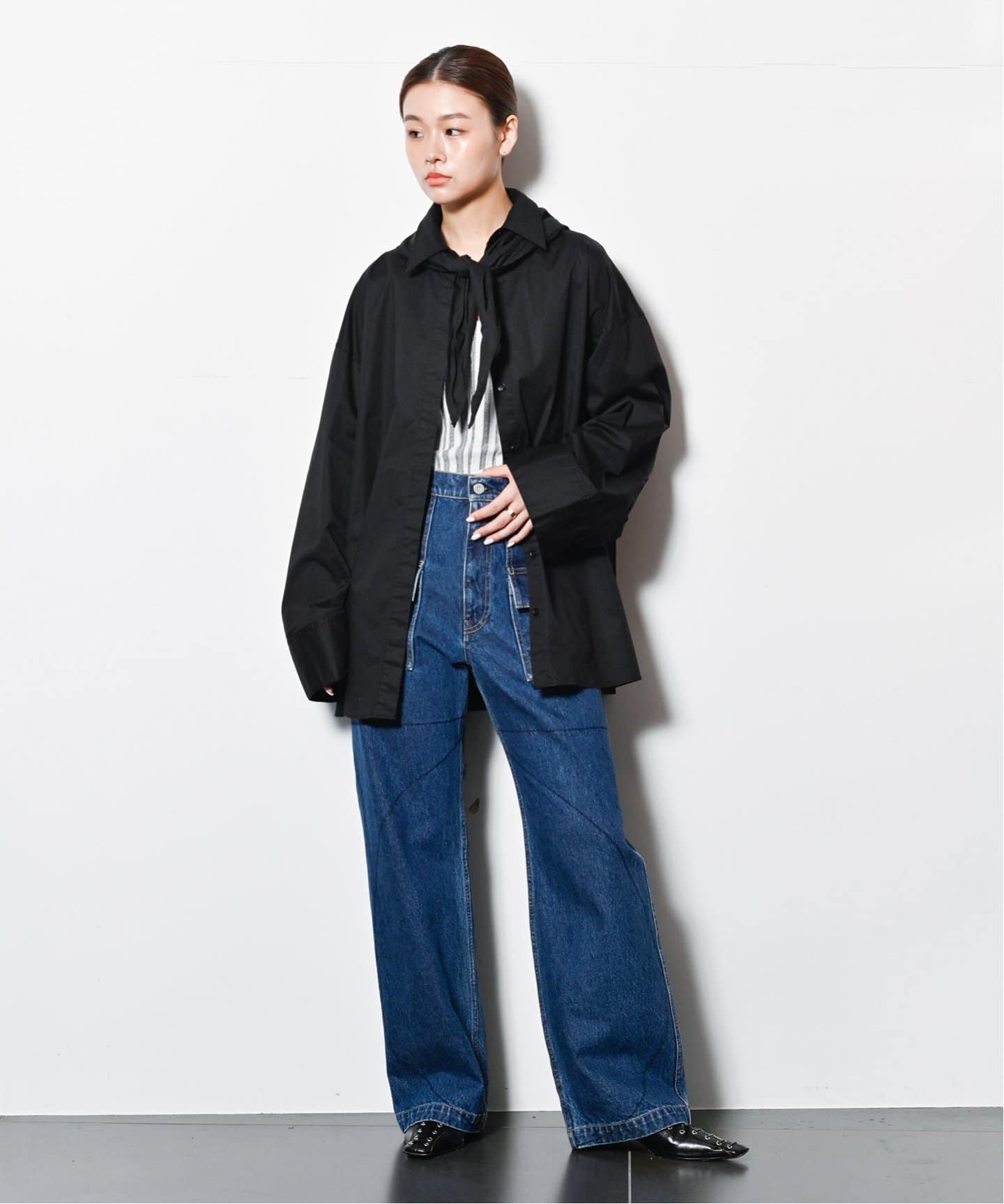 2WAY OVER SHIRT with SCARF シャツ（シャツ／ブラウス