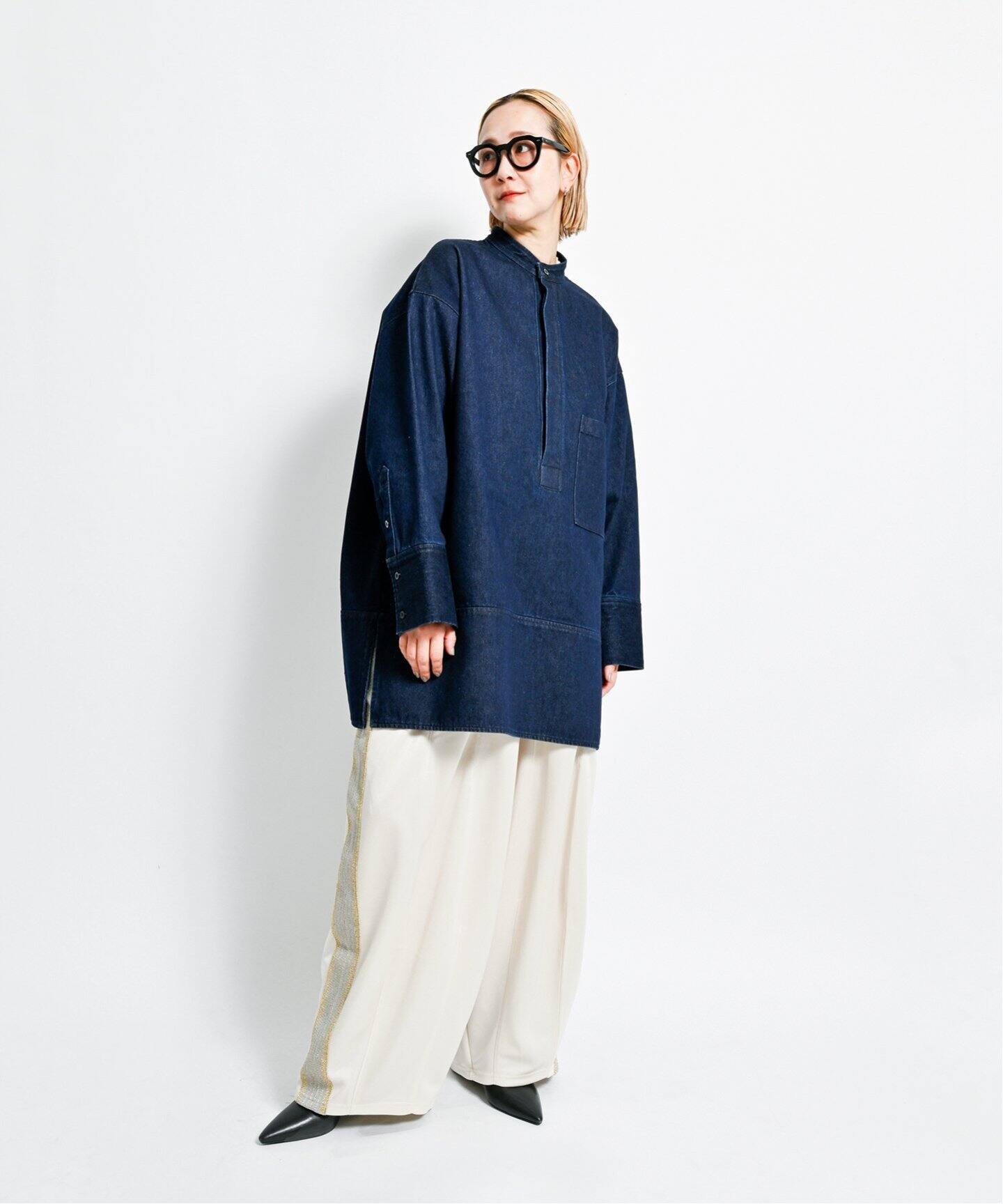 ブラウス シャツ BAND COLLAR POCKET シャツ レディース CITYSHOP ブラウス シャツ BAND COLLAR POCKET レディース