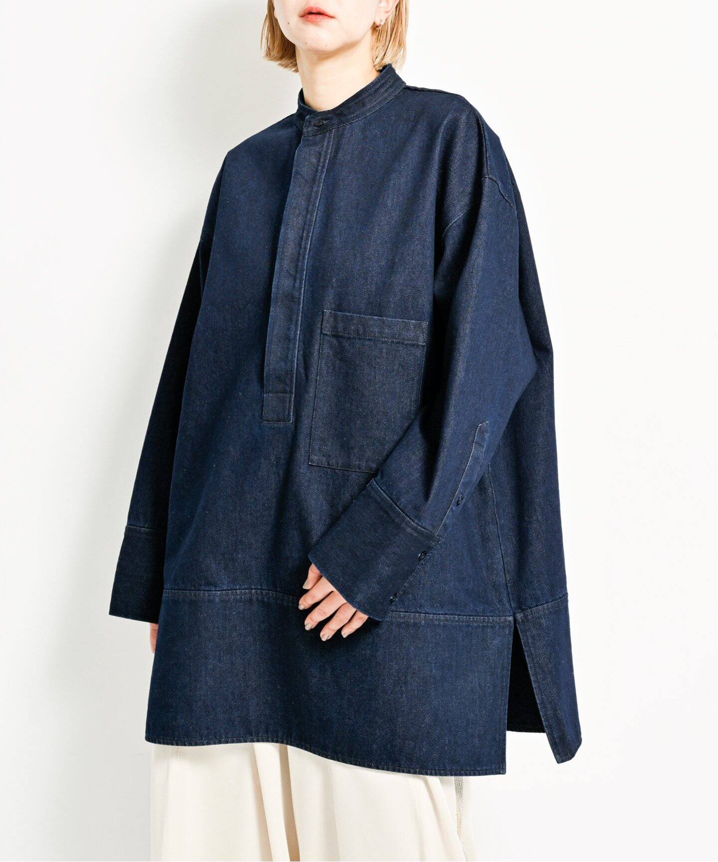 cityshop PLEATED COLLAR シャツ シティショップ　ブラウス BAND COLLAR POCKET シャツ（シャツ／ブラウス）｜CITYSHOP