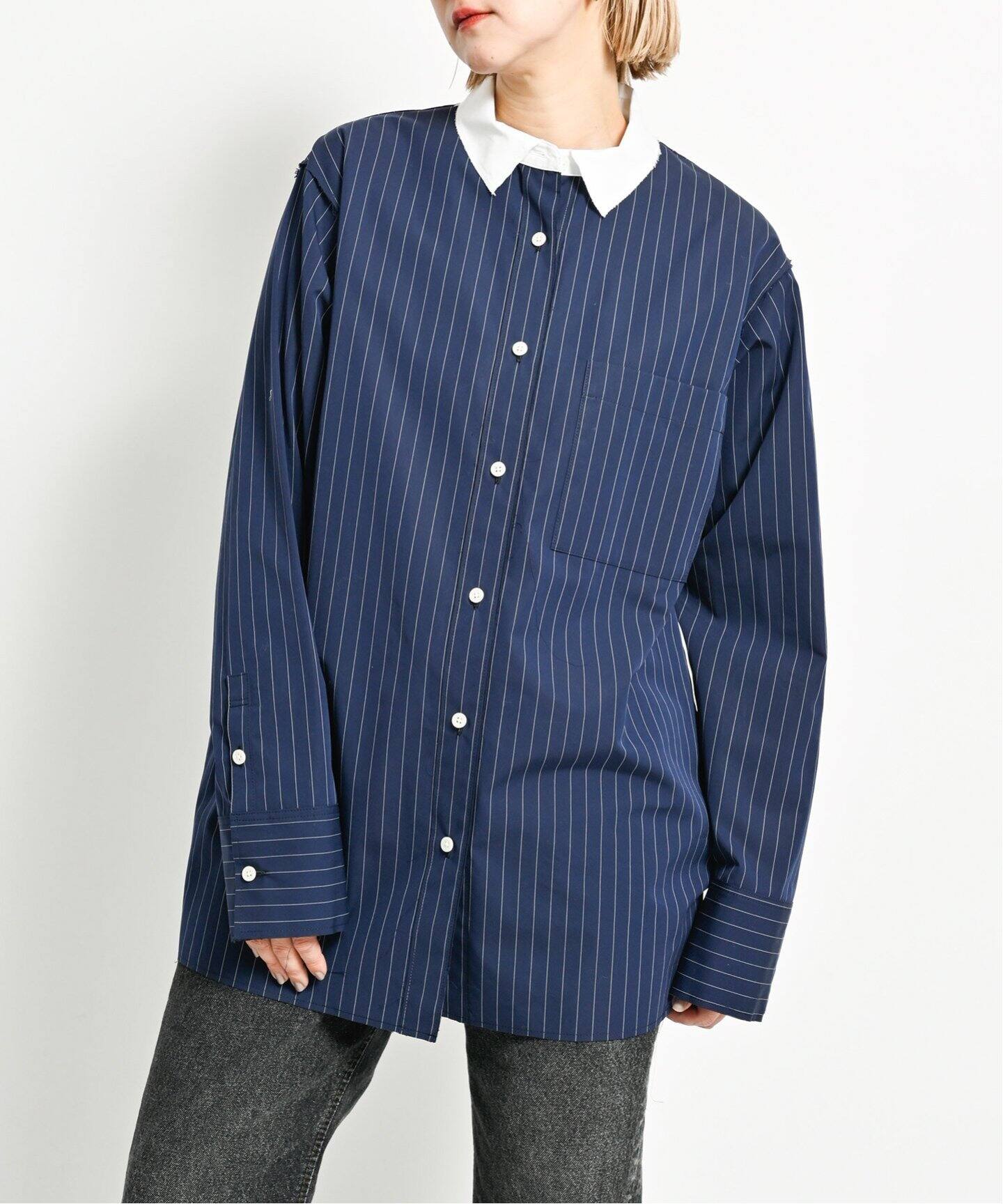 【CITYSHOP】25SS 25050042857010 SUPIMA COTTON クレリック ストライプ長袖シャツ SUPIMA COTTON シャツ（シャツ／ブラウス）｜CITYSHOP（シティショップ