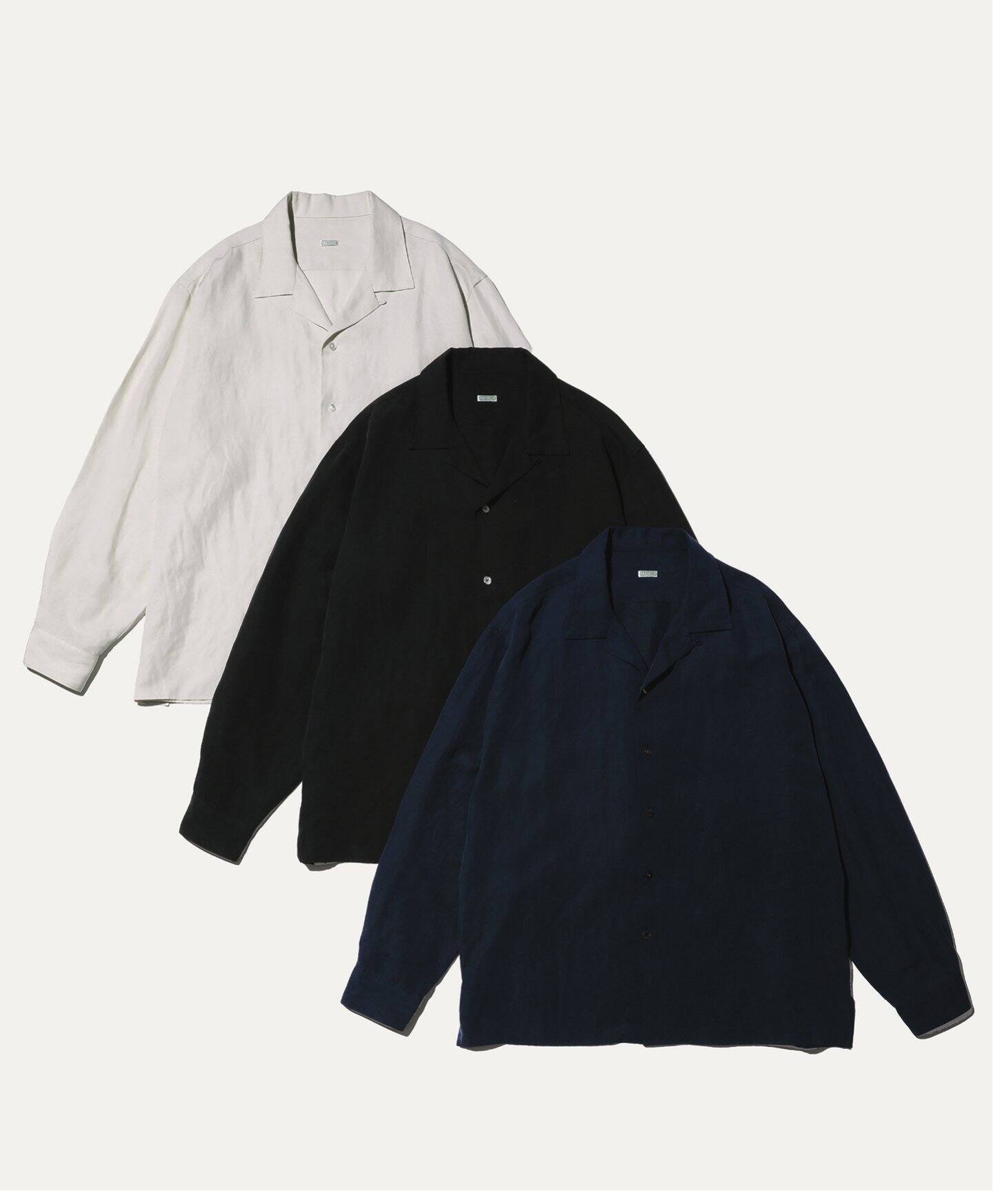 A.PRESSE / アプレッセ】シルク リネン オープン カラー シャツ  