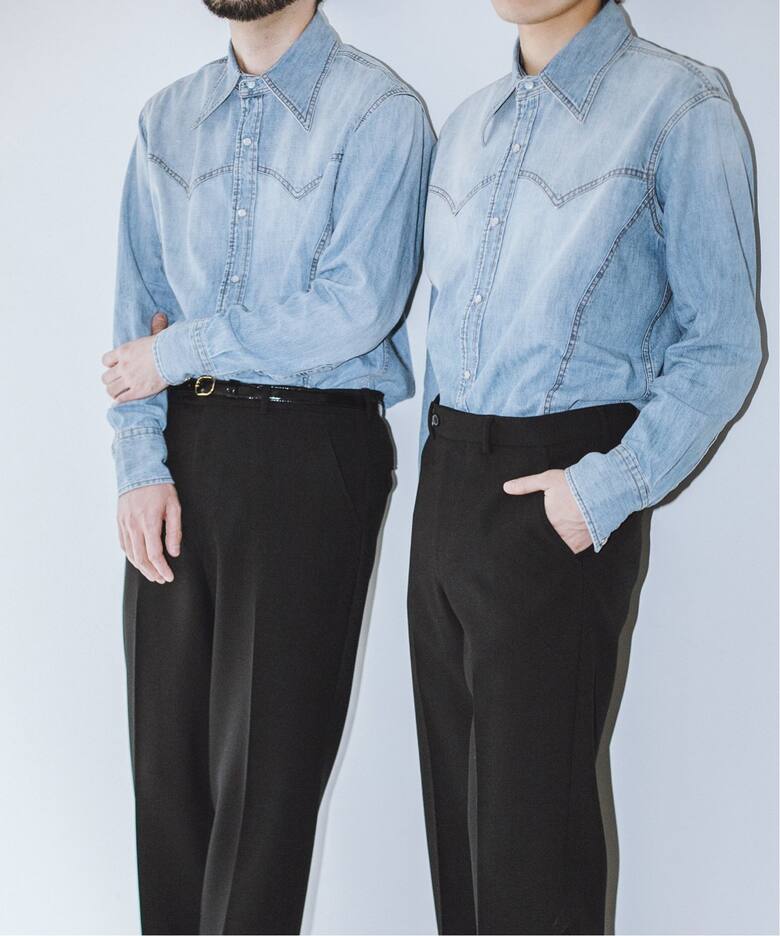 HUSBANDS / ハズバンズ】 別注 western shirt in denim H12ELE_ 