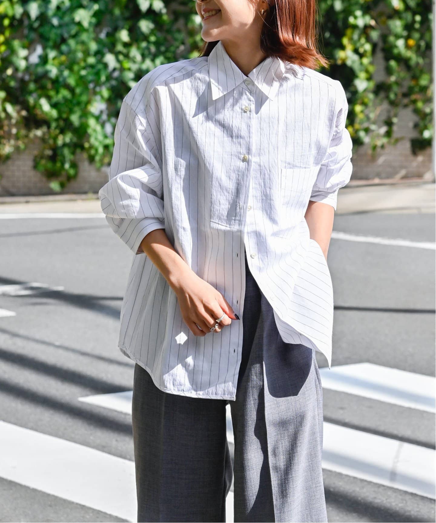 新品未使用かぐれシアーリネンワイドプルオーバー かぐれ（カグレ）の「シアーリネンワイドプルオーバー（シャツ