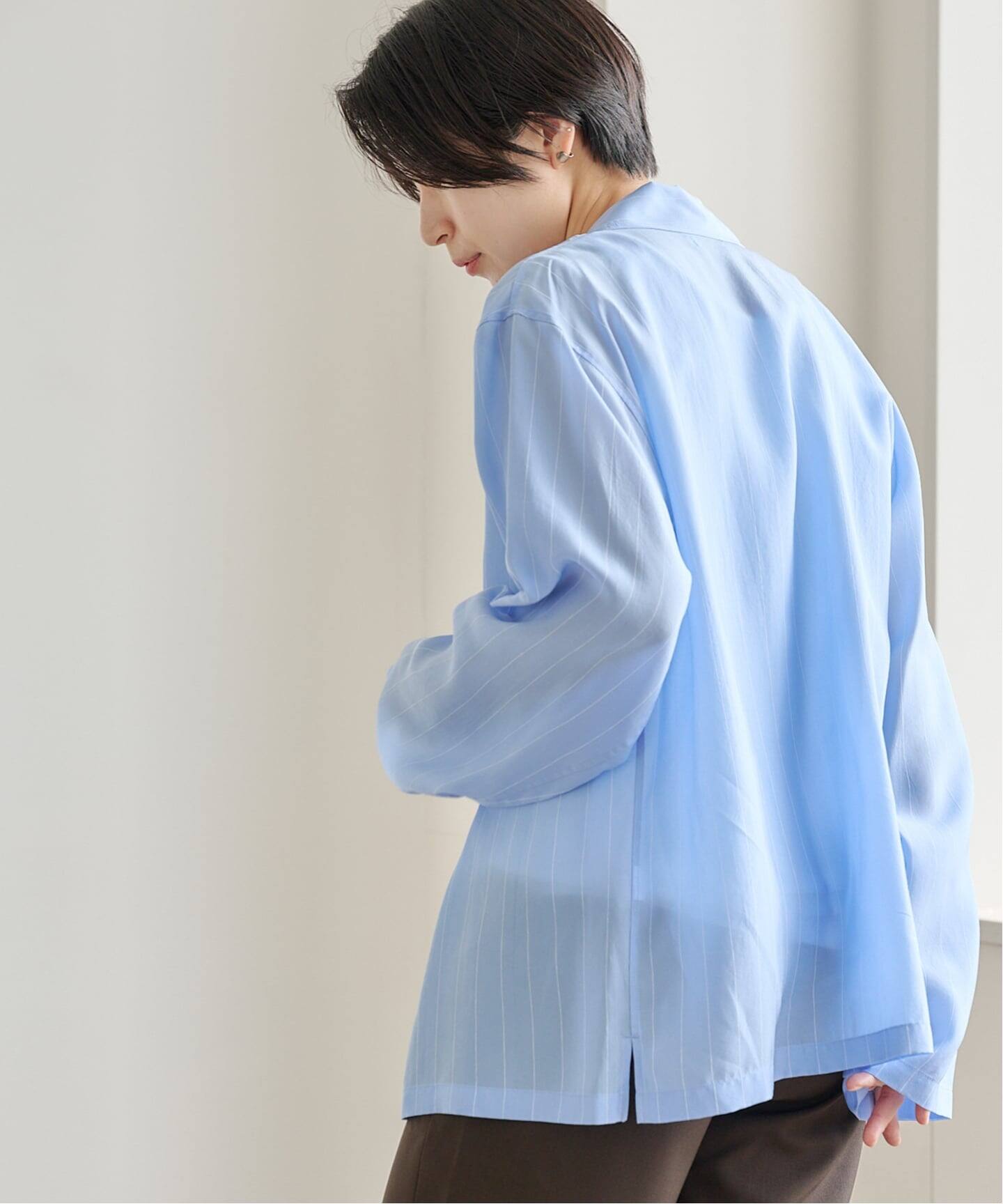 MY PINSTRIPED SHEER PAJAMA SHIRT（シャツ／ブラウス）｜BOICE FROM
