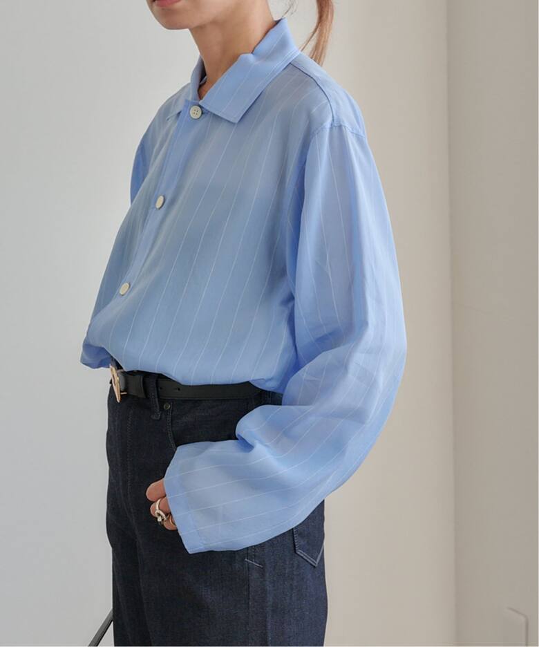 MY PINSTRIPED SHEER PAJAMA SHIRT（シャツ／ブラウス）｜BOICE FROM 