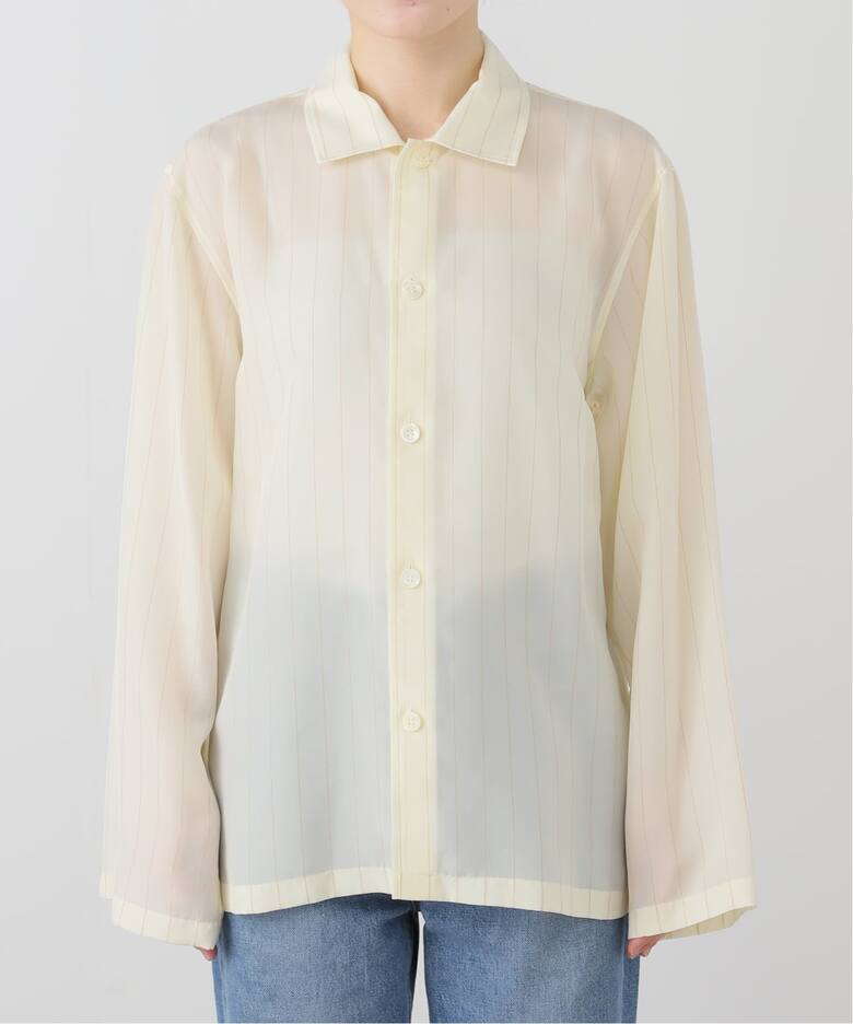 MY PINSTRIPED SHEER PAJAMA SHIRT（シャツ／ブラウス）｜BOICE FROM 