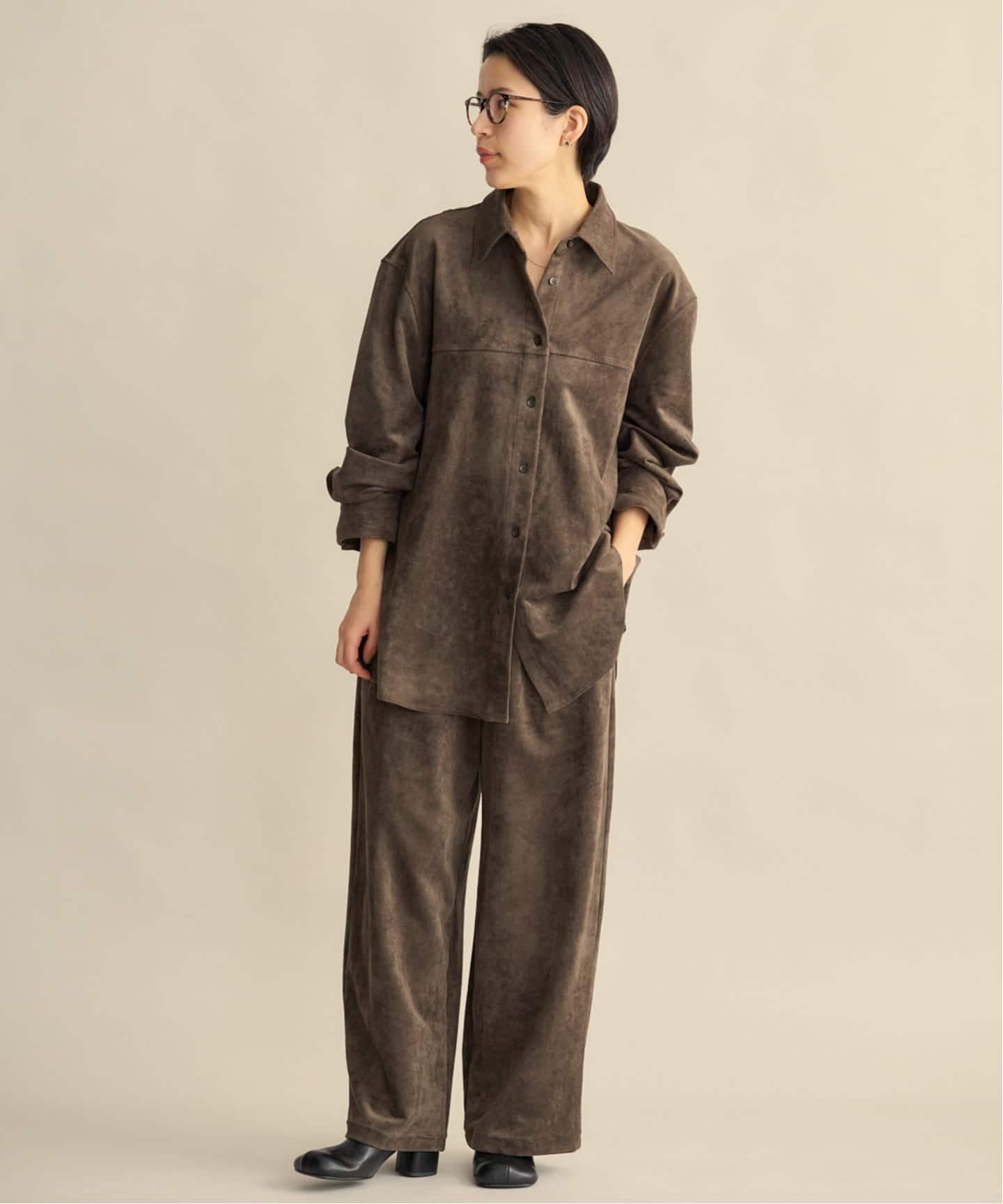 ETRE TOKYO フェイクスウェードオーバーサイズシャツ（シャツ