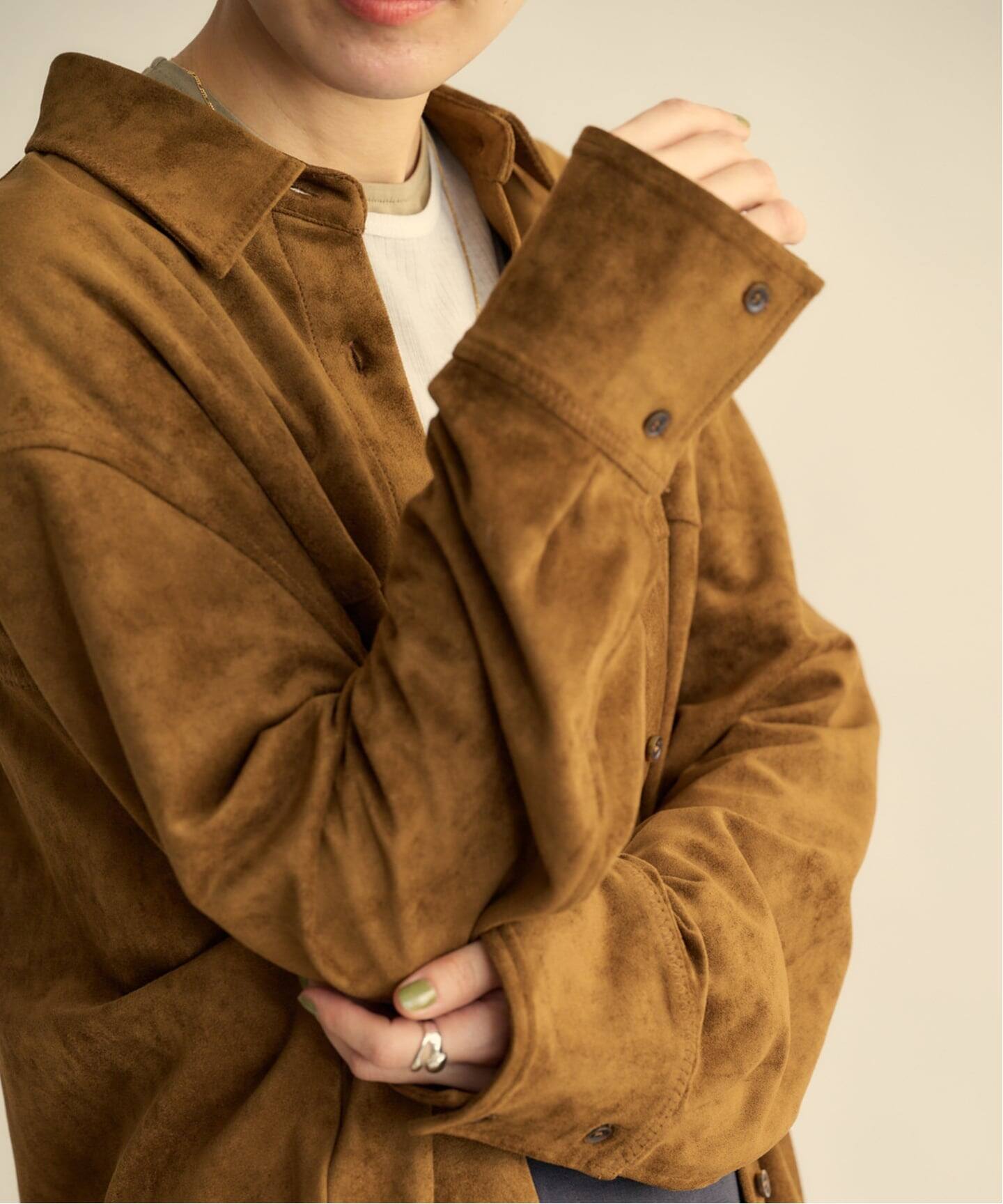 ETRE TOKYO フェイクスウェードオーバーサイズシャツ（シャツ