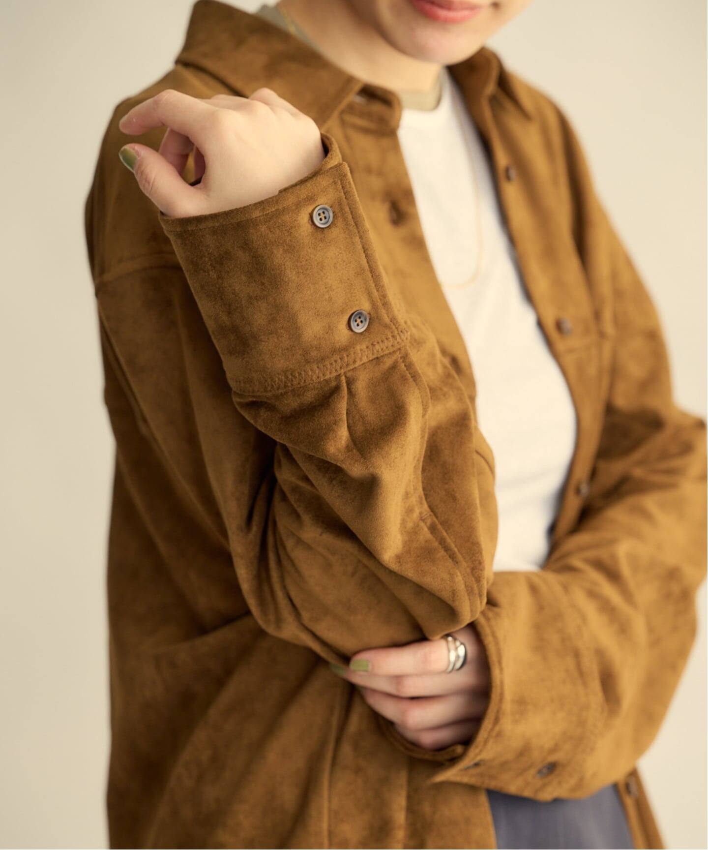 ETRE TOKYO フェイクスウェードオーバーサイズシャツ（シャツ