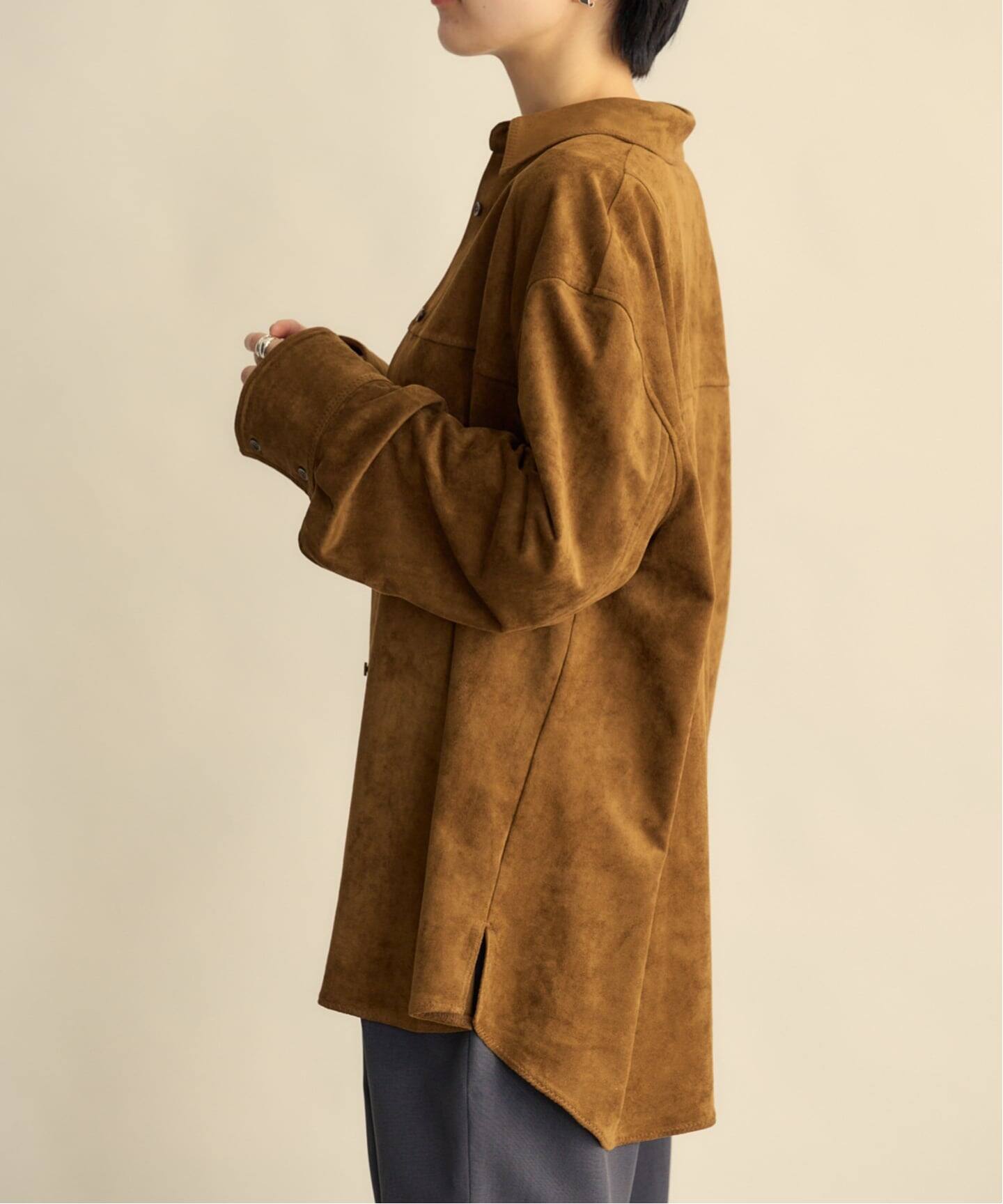 ETRE TOKYO フェイクスウェードオーバーサイズシャツ（シャツ