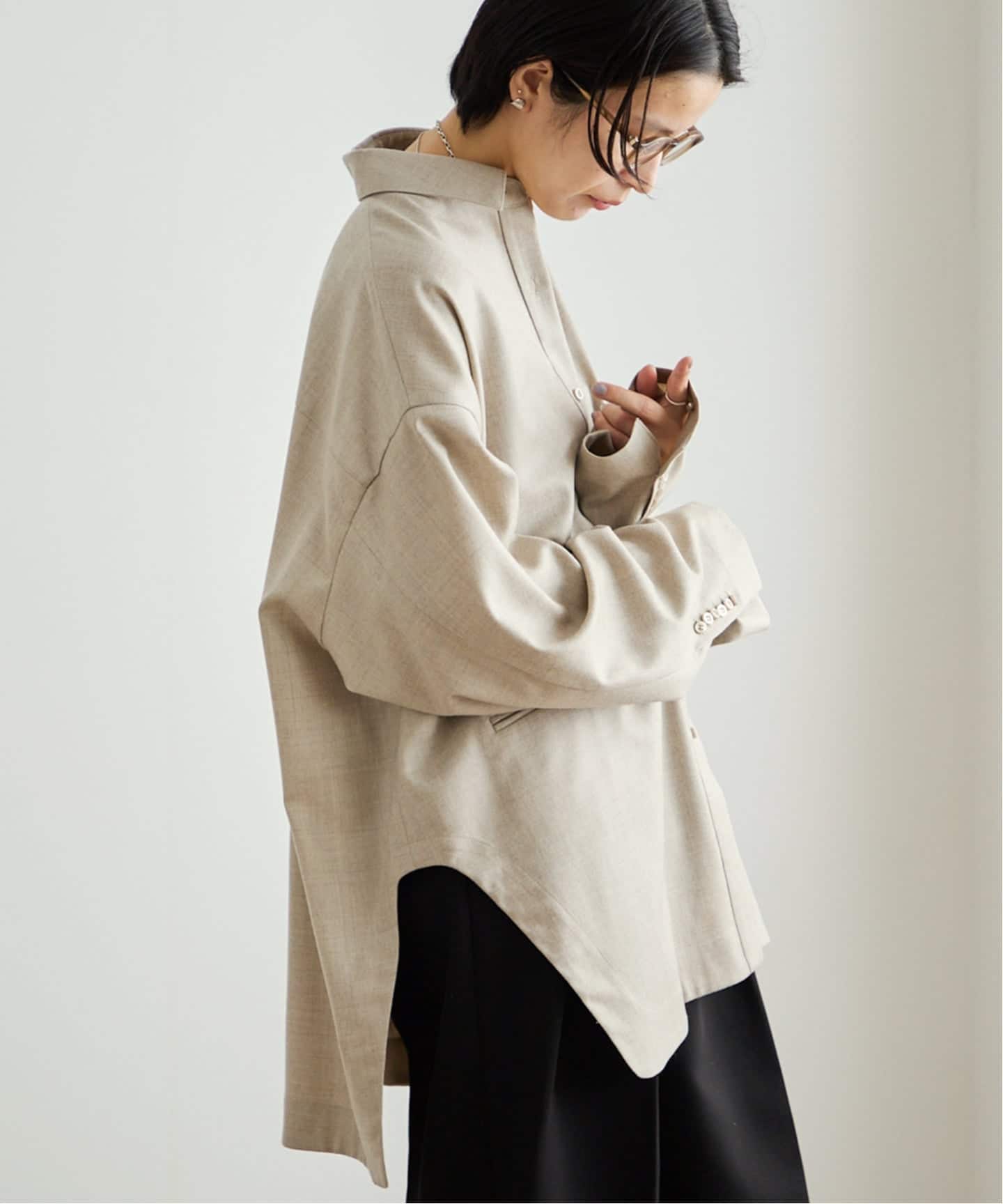 ETRE TOKYO ハイカウントフラノオーバーサイズシャツ（シャツ