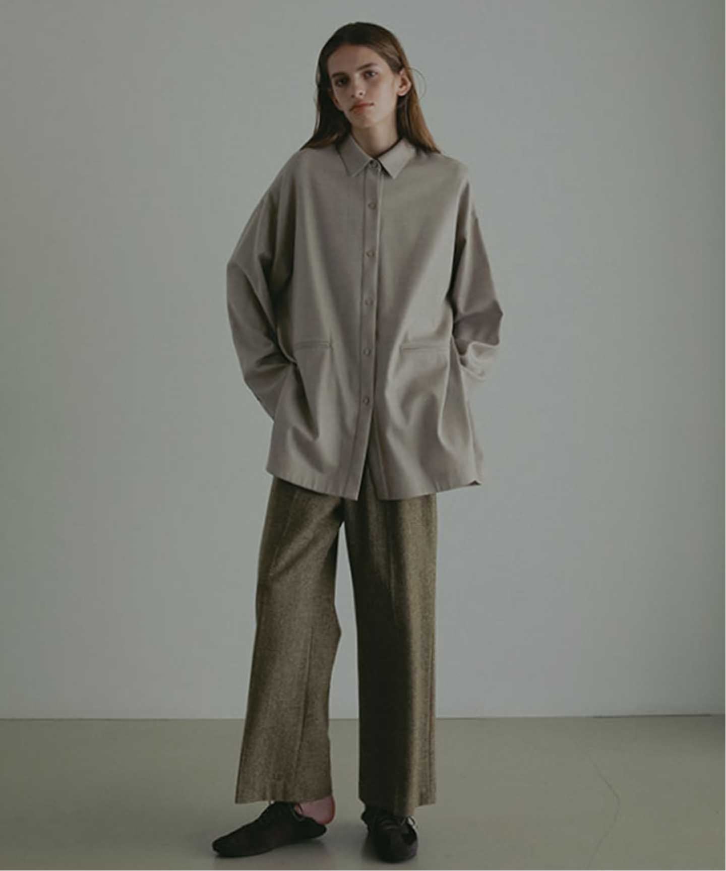 ETRE TOKYO ハイカウントフラノオーバーサイズシャツ（シャツ