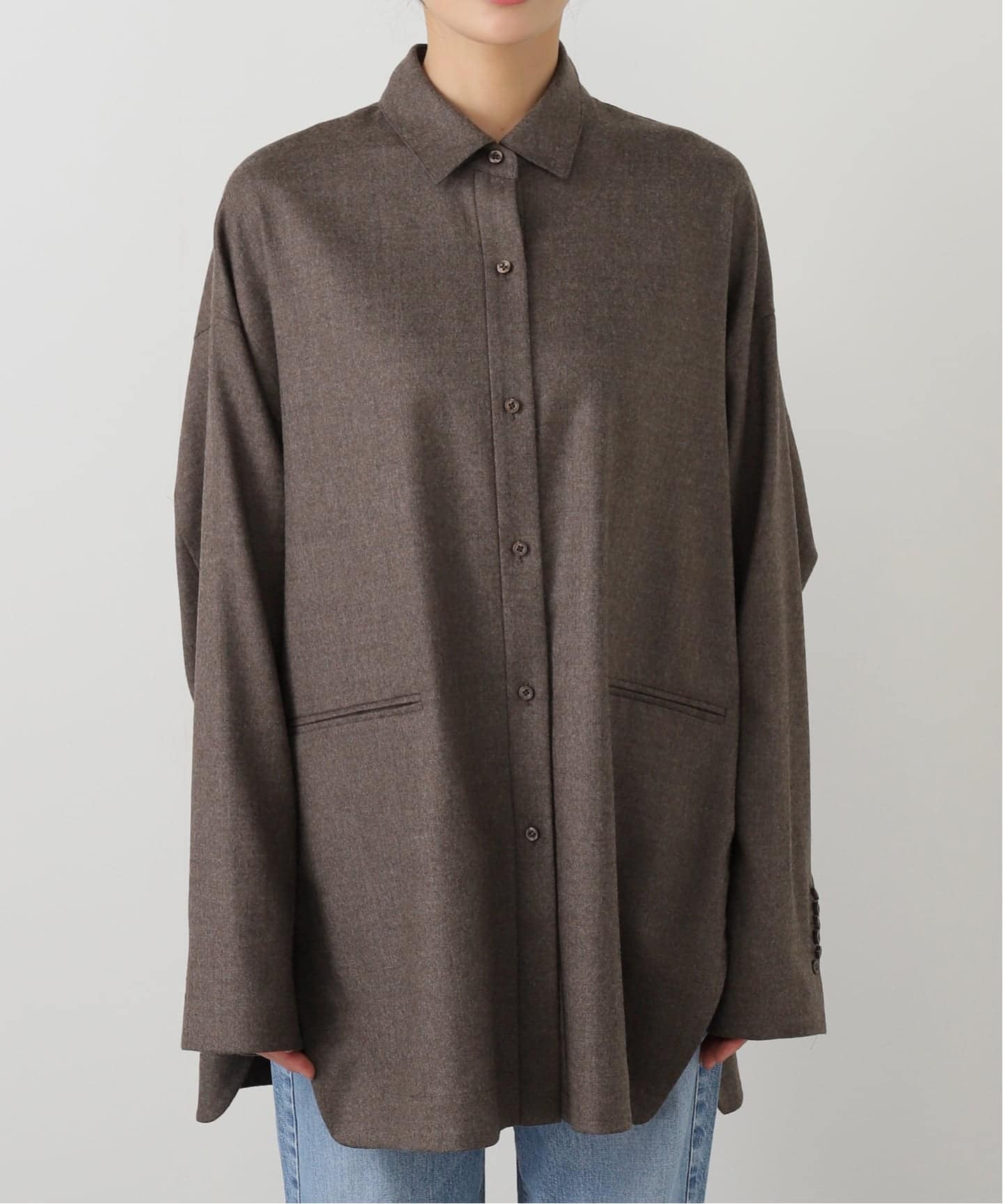 ETRE TOKYO ハイカウントフラノオーバーサイズシャツ（シャツ