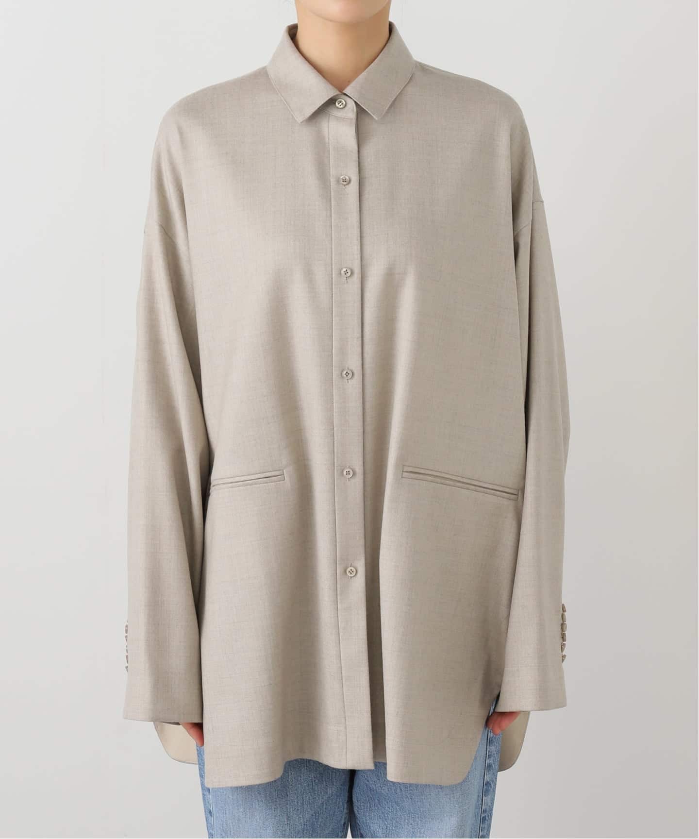 ETRE TOKYO ハイカウントフラノオーバーサイズシャツ（シャツ