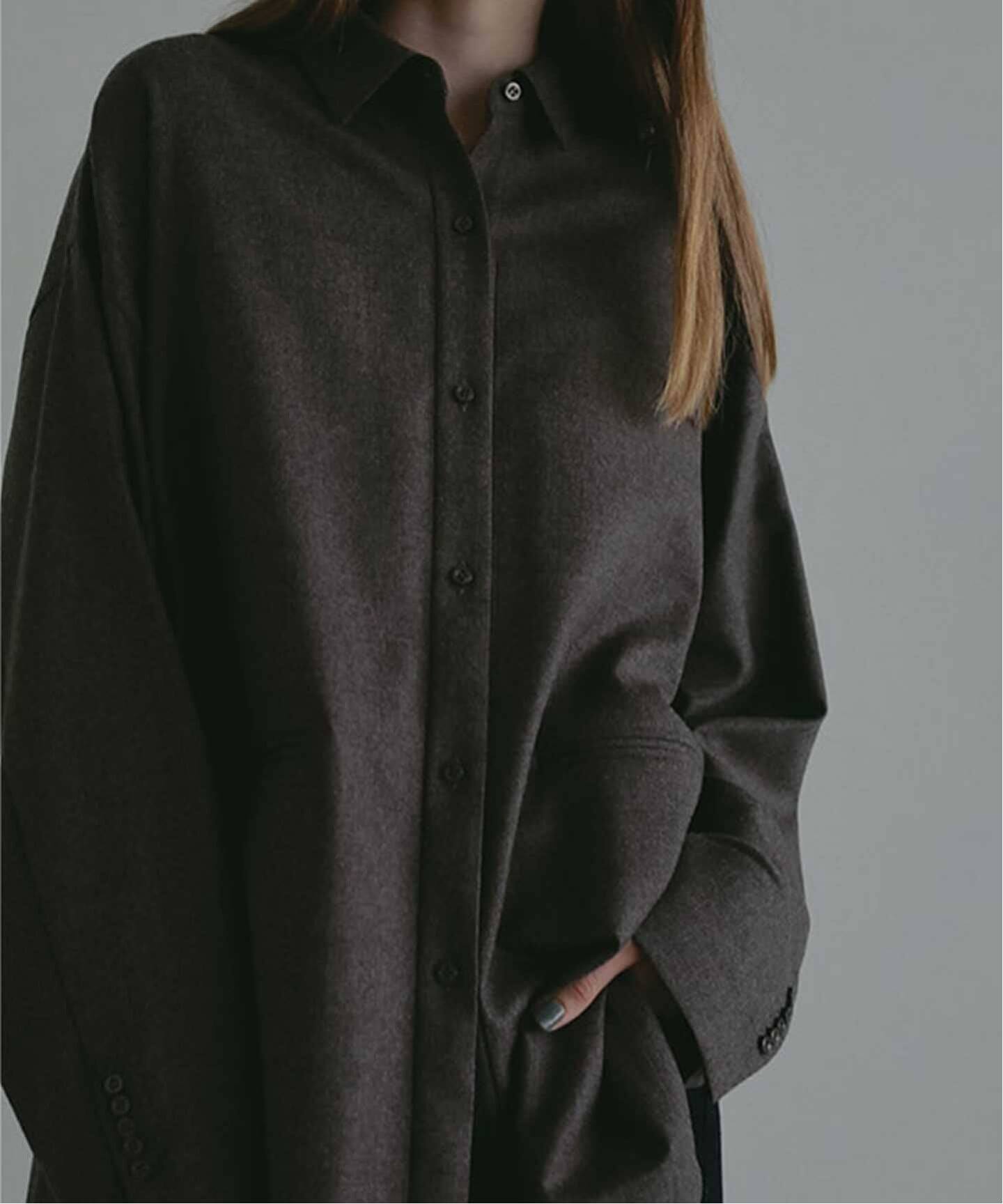 ETRE TOKYO ハイカウントフラノオーバーサイズシャツ（シャツ