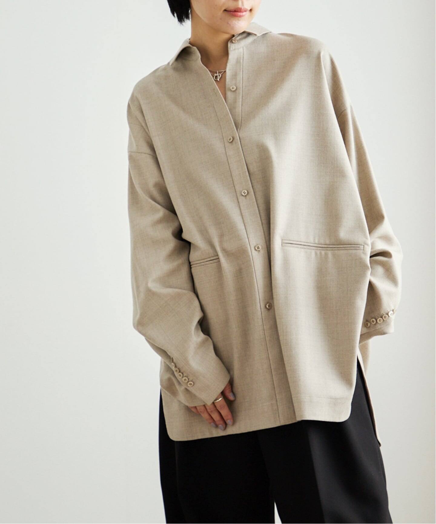 ETRE TOKYO ハイカウントフラノオーバーサイズシャツ（シャツ