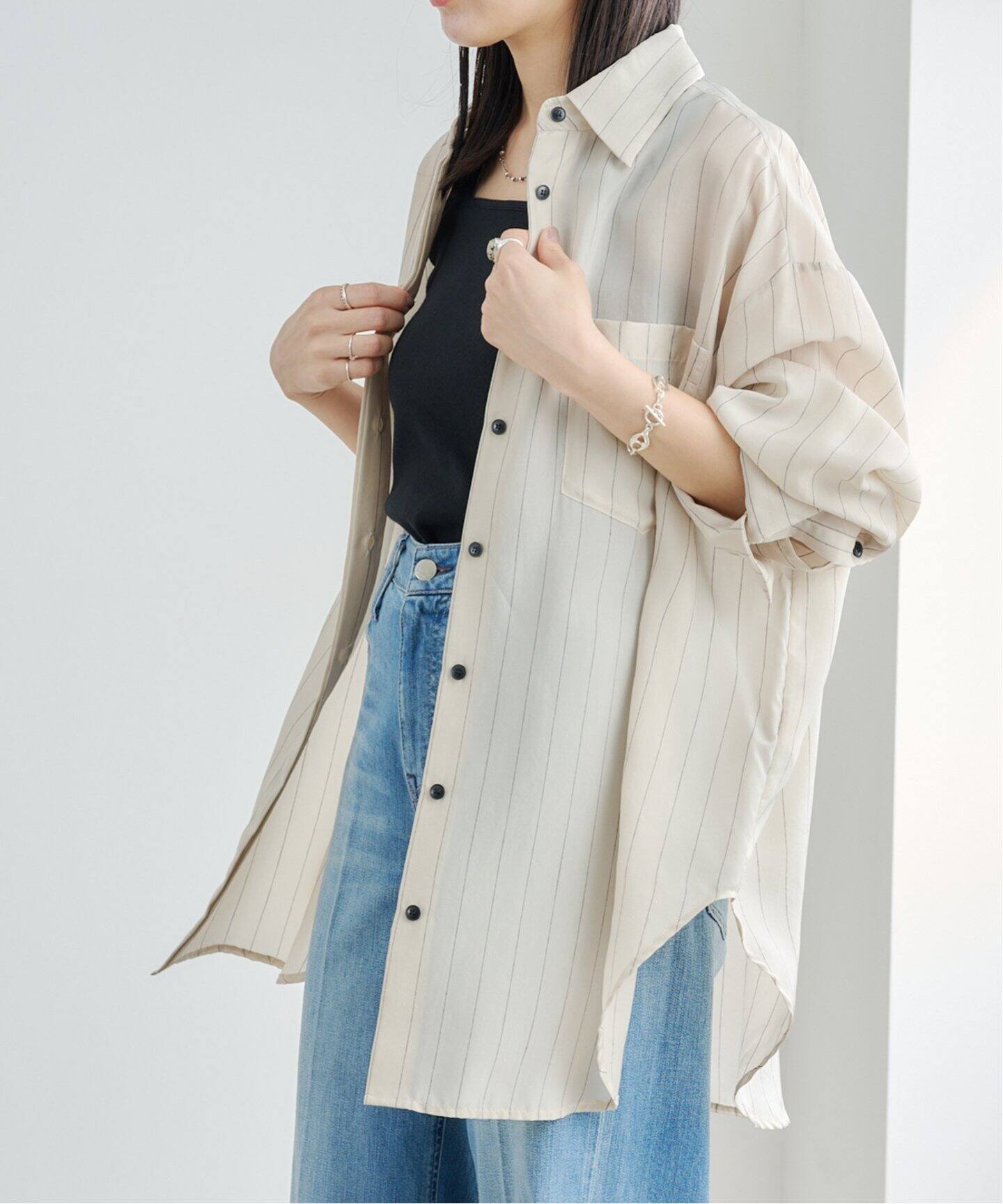 TODAYFUL Stripe Silky Shirts（シャツ／ブラウス）｜BOICE FROM 