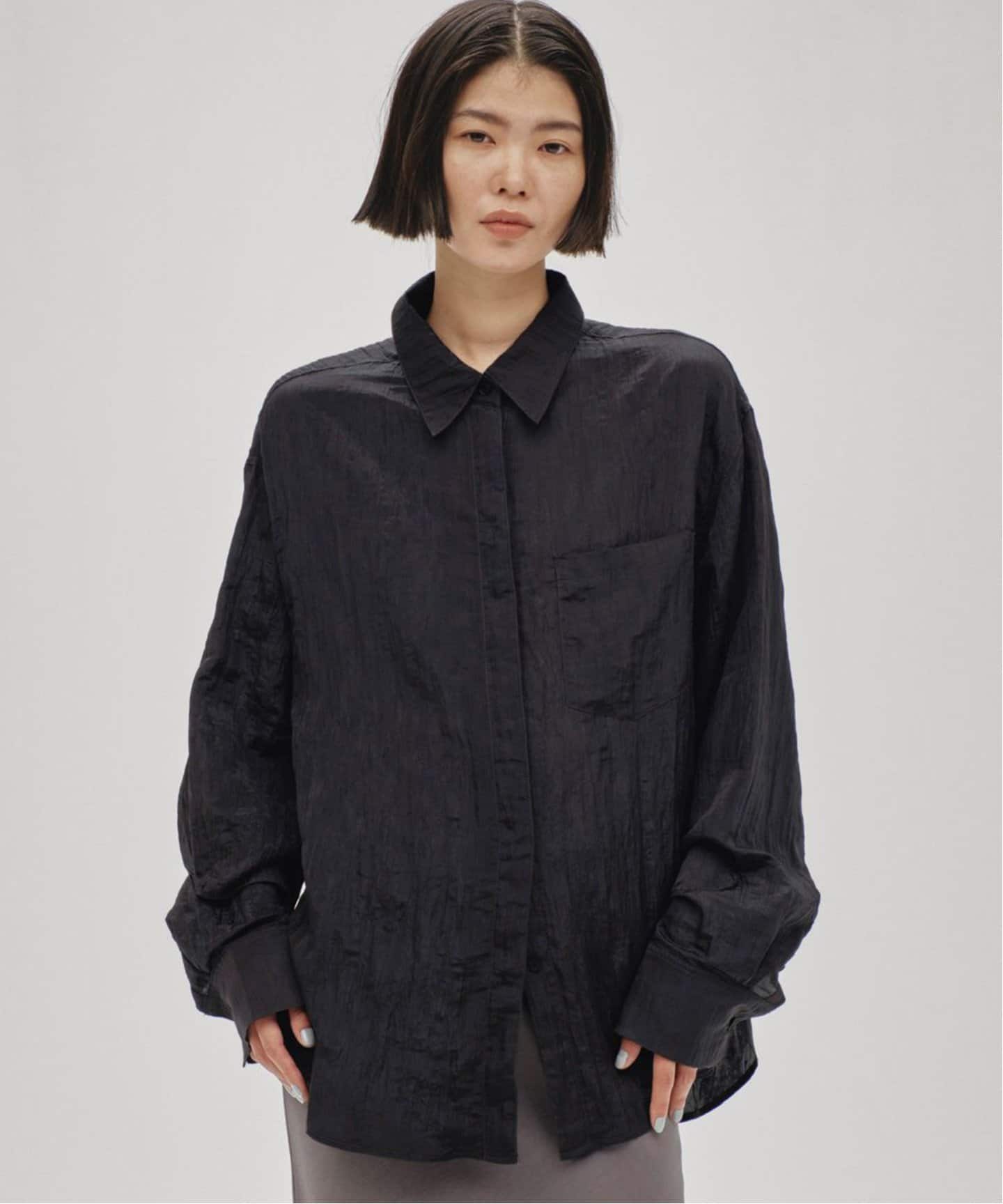 todayful Crape Satin Shirts インディゴ