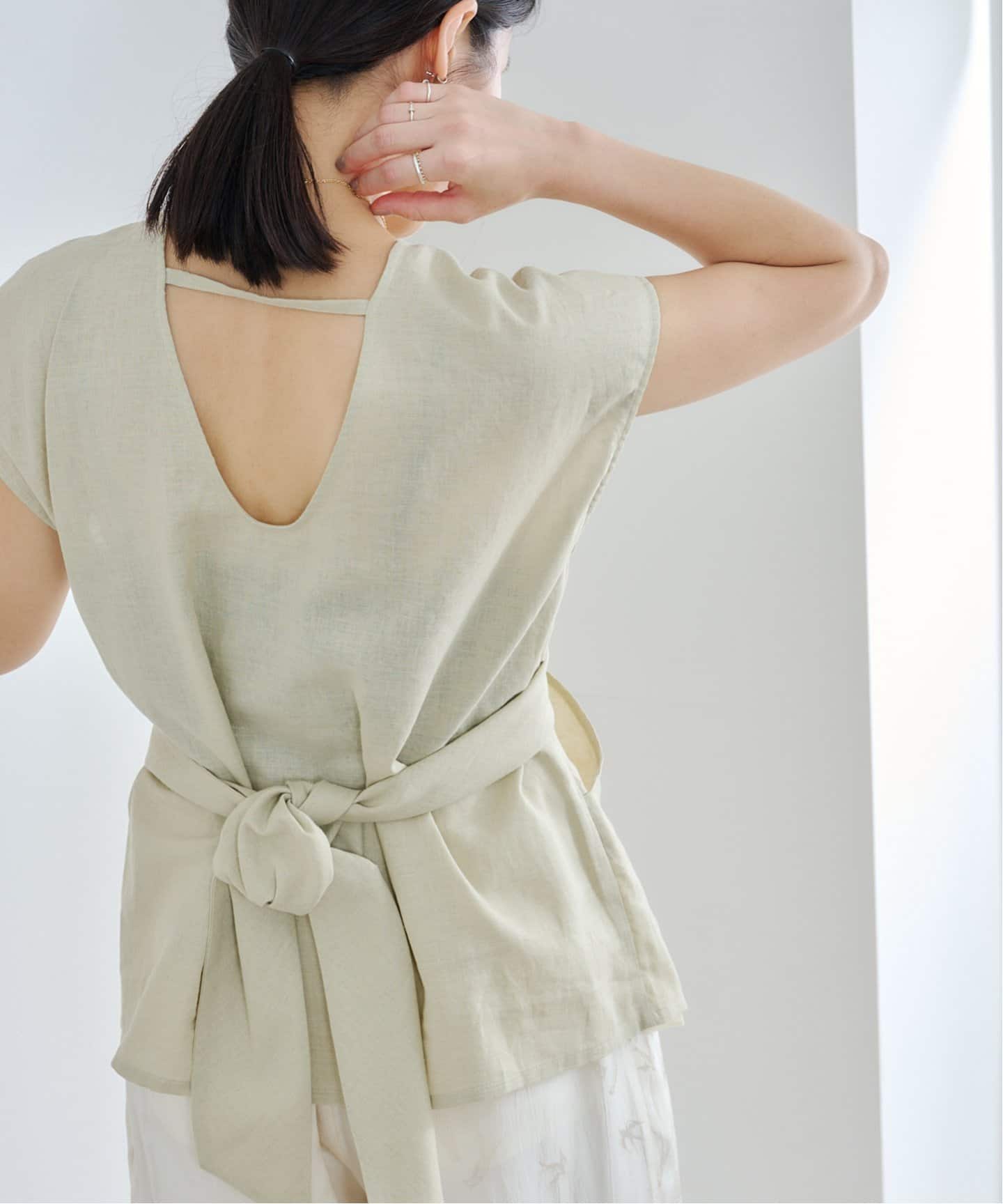 アンヌーク　Linen Cachecoeur Tops ベージュ anuke Linen Cachecoeur Tops 62510431（シャツ／ブラウス
