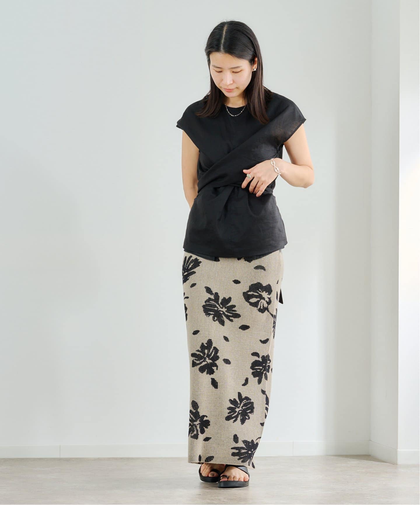 アンヌーク　Linen Cachecoeur Tops ベージュ anuke Linen Cachecoeur Tops 62510431（シャツ／ブラウス