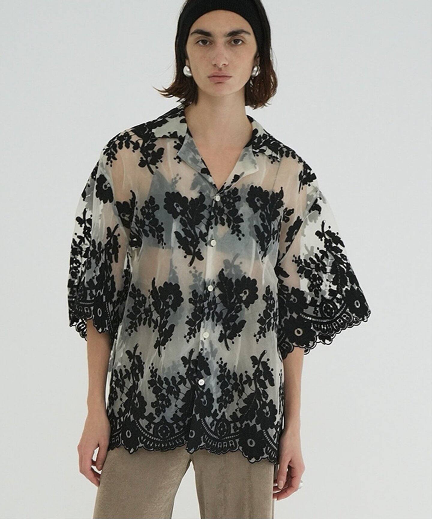 CLANE SHEER FROWER LACE SHIRT（シャツ／ブラウス）｜BOICE FROM 