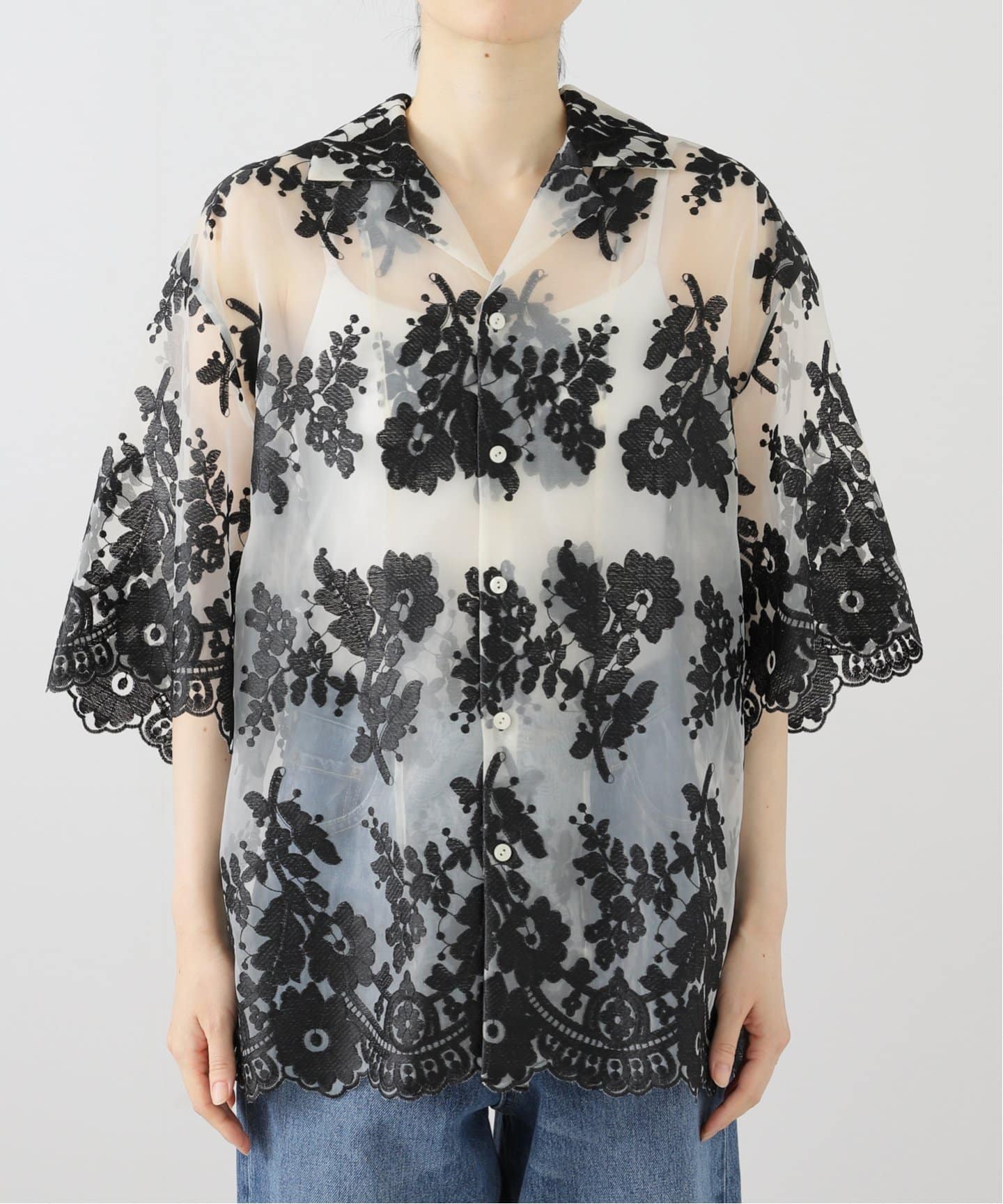CLANE SHEER FROWER LACE SHIRT（シャツ／ブラウス）｜BOICE