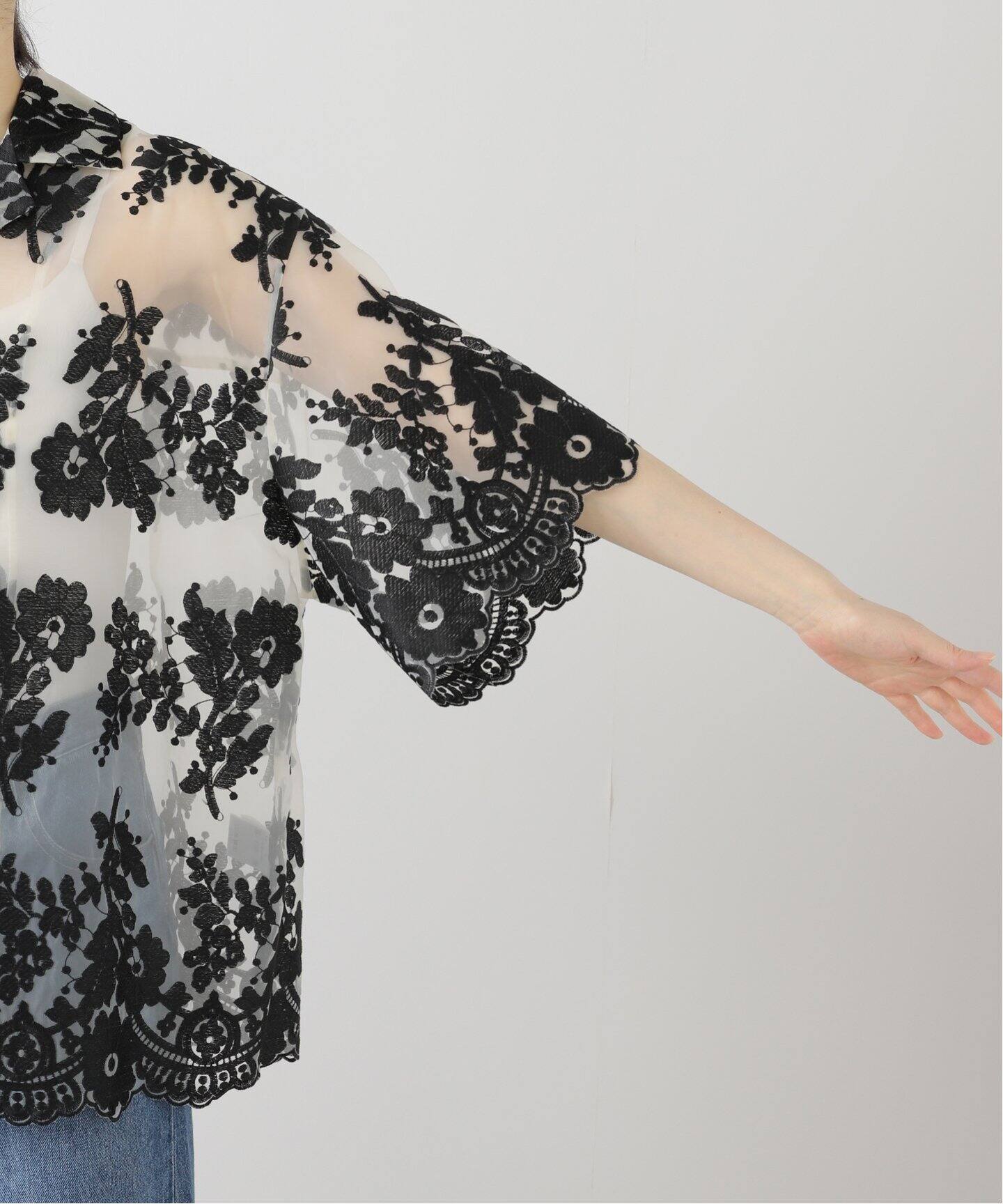 CLANE SHEER FROWER LACE SHIRT（シャツ／ブラウス）｜BOICE FROM 