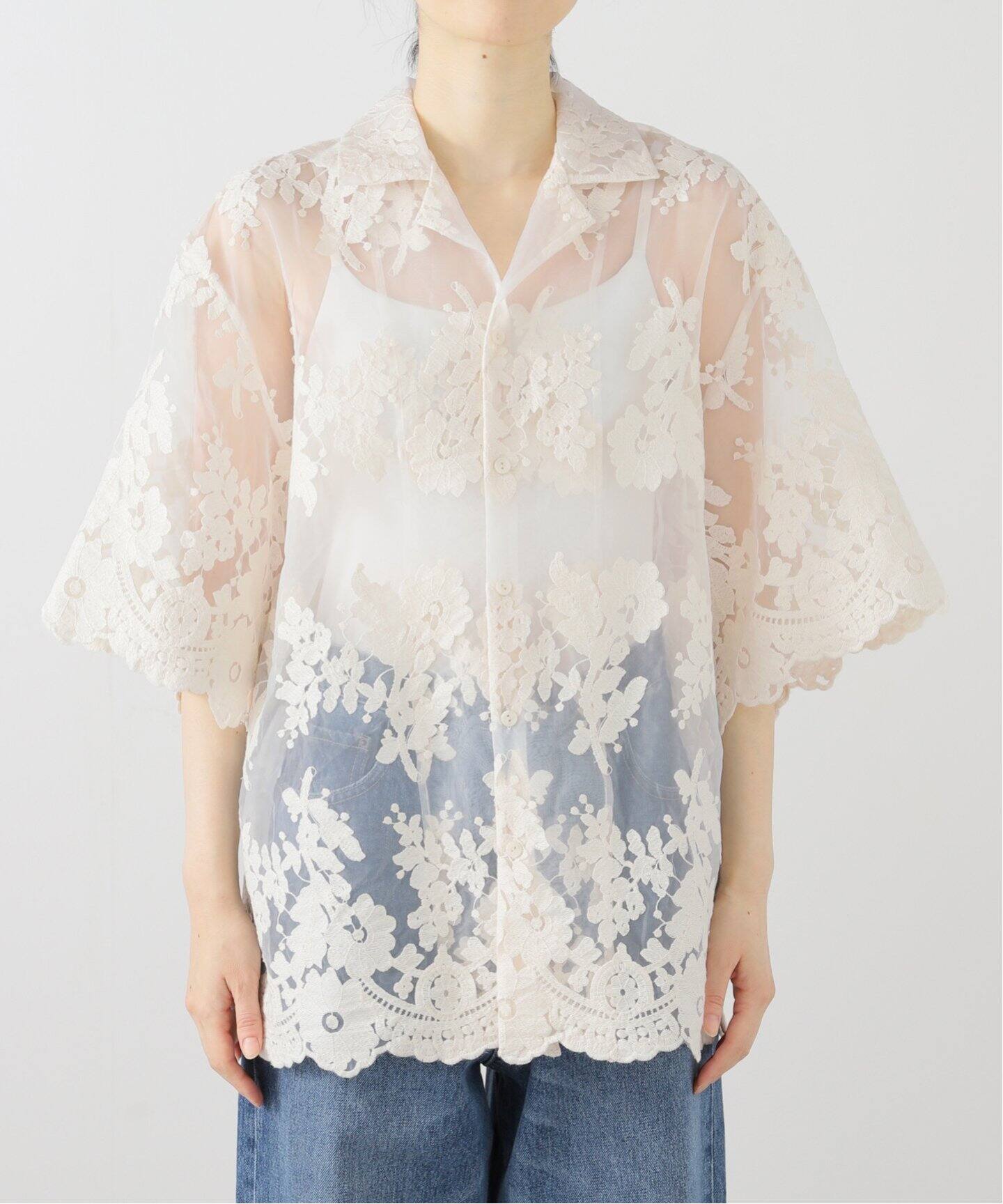 CLANE SHEER FROWER LACE SHIRT（シャツ／ブラウス）｜BOICE FROM 