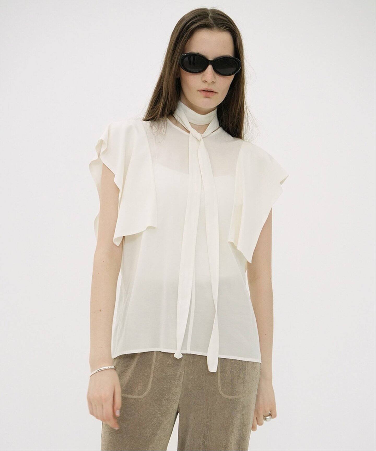 トップス CLANE SQUARE SLEEVE BLOUSE SQUARE SLEEVE BLOUSE(1 WHITE): CLANE: WOMENS｜ STUDIOUS