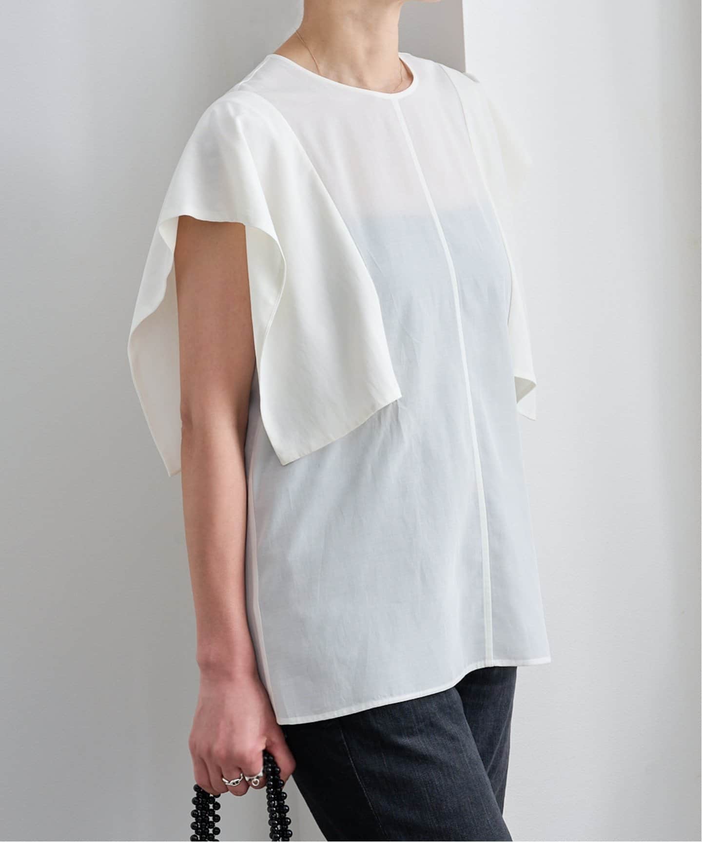 トップス CLANE SQUARE SLEEVE BLOUSE SQUARE SLEEVE BLOUSE(1 WHITE): CLANE: WOMENS｜ STUDIOUS