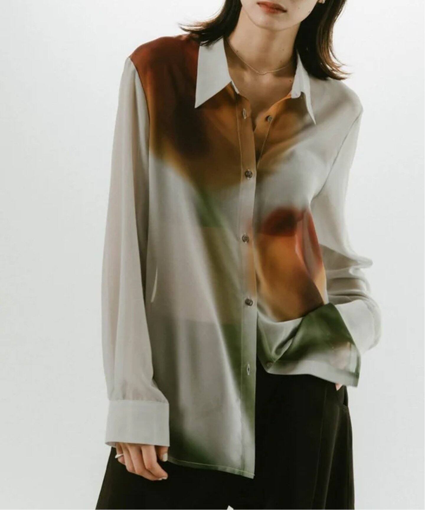 KnuthMarf flower print sheer shirtchrome KM25SUN05（シャツ