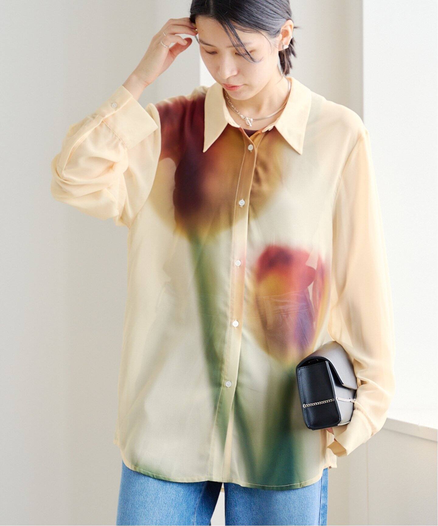 KnuthMarf flower print sheer shirtchrome KM25SUN05（シャツ