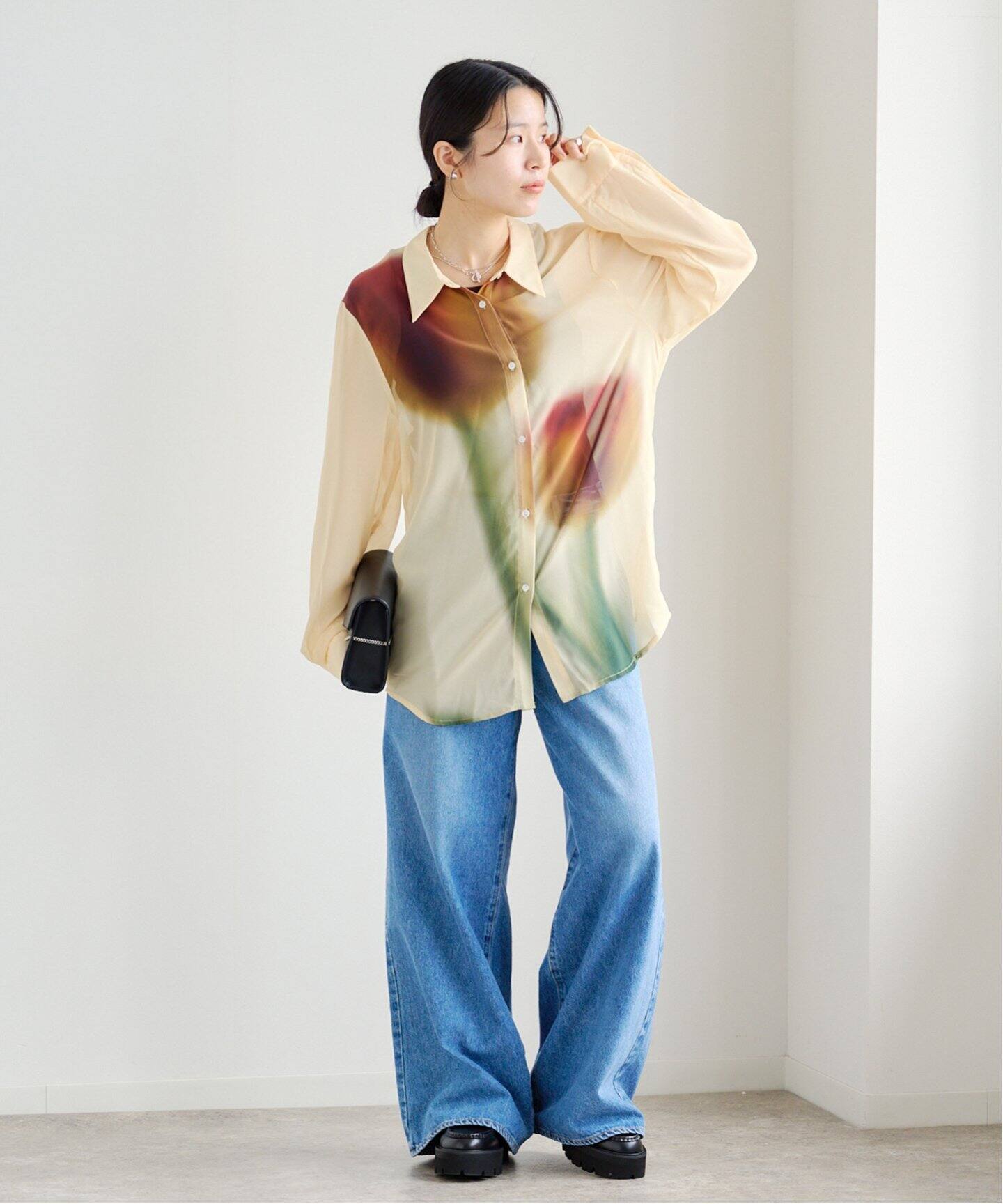 KnuthMarf flower print sheer shirtchrome KM25SUN05（シャツ