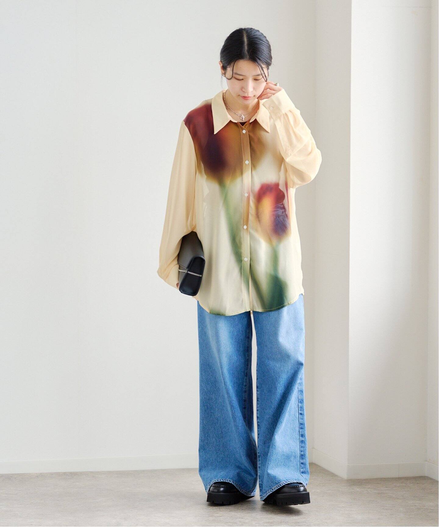 KnuthMarf flower print sheer shirtchrome KM25SUN05（シャツ