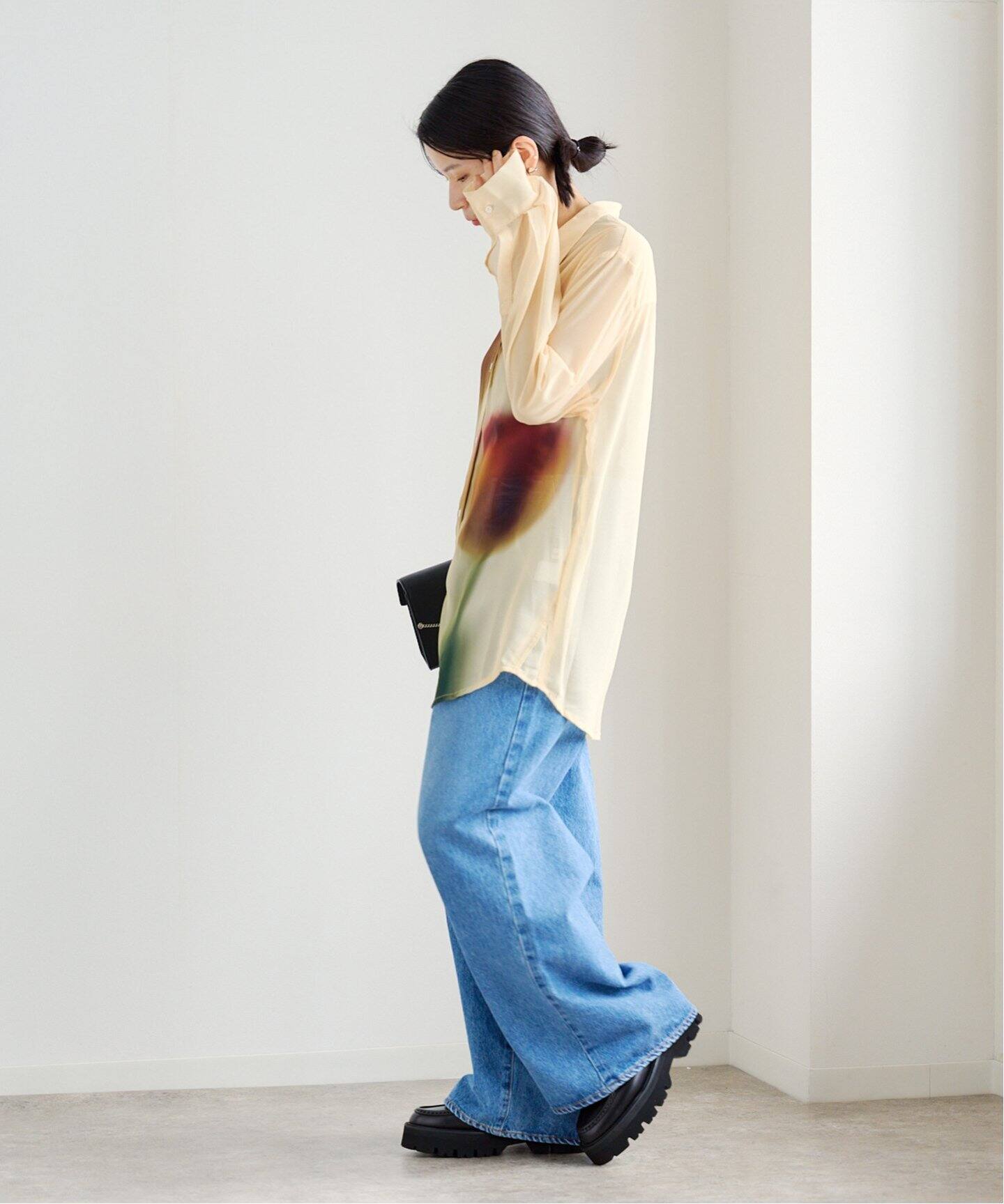 KnuthMarf flower print sheer shirtchrome KM25SUN05（シャツ