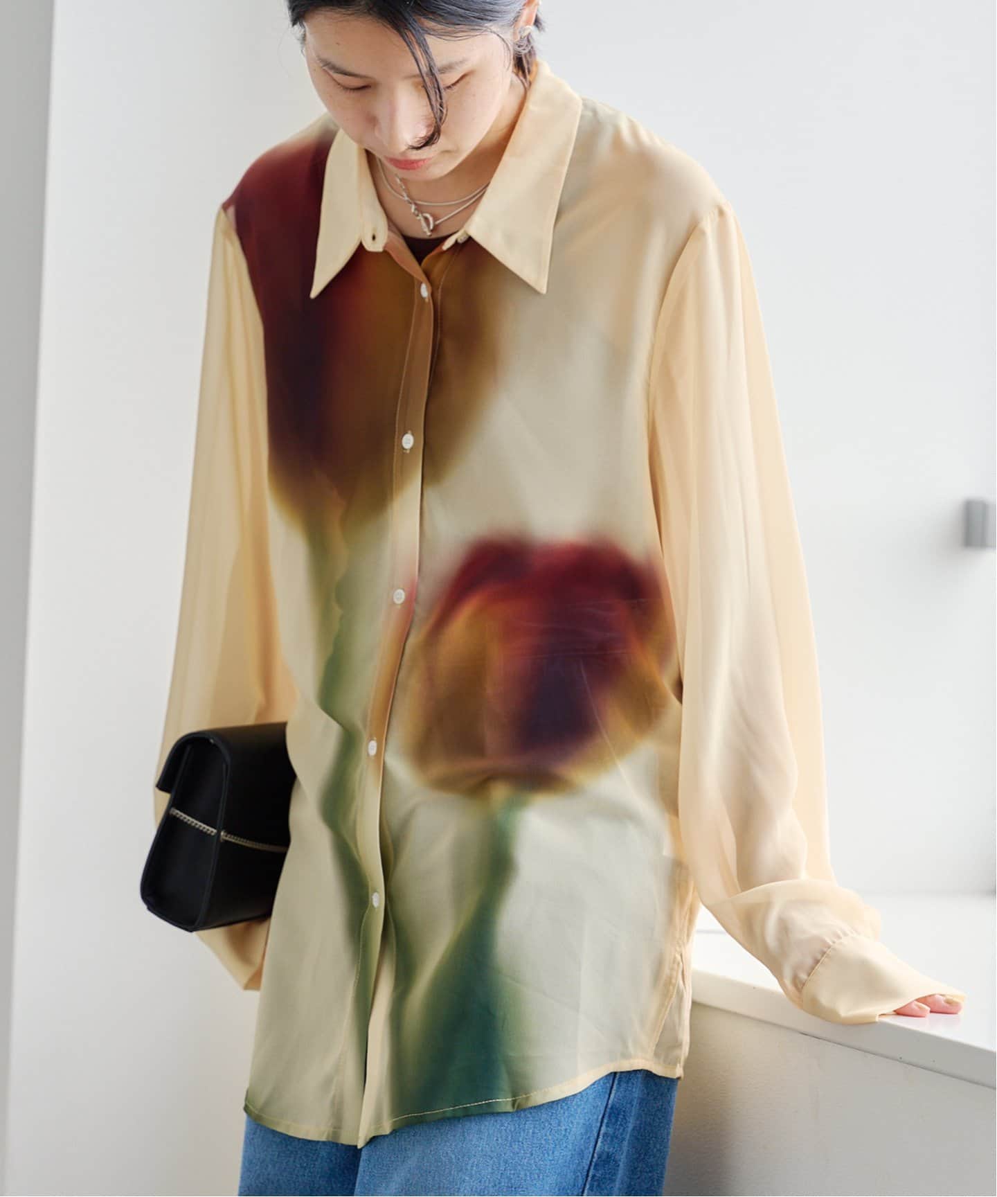 KnuthMarf flower print sheer shirtchrome KM25SUN05（シャツ