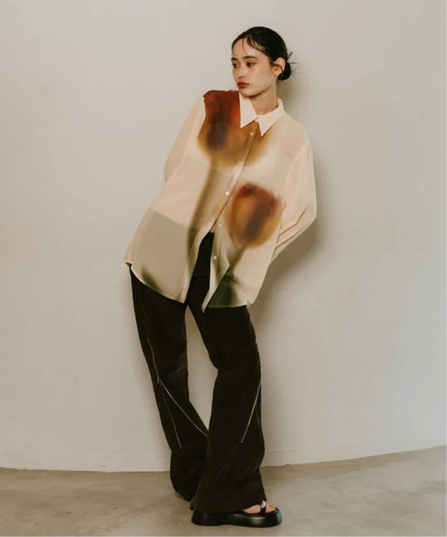 KnuthMarf flower print sheer shirtchrome KM25SUN05（シャツ