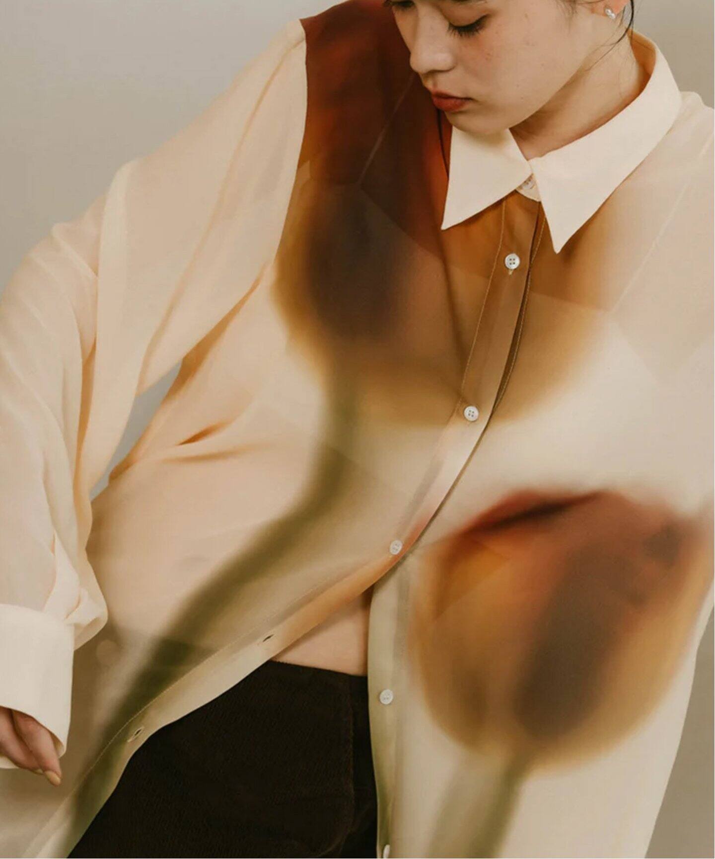 KnuthMarf flower print sheer shirtchrome KM25SUN05（シャツ