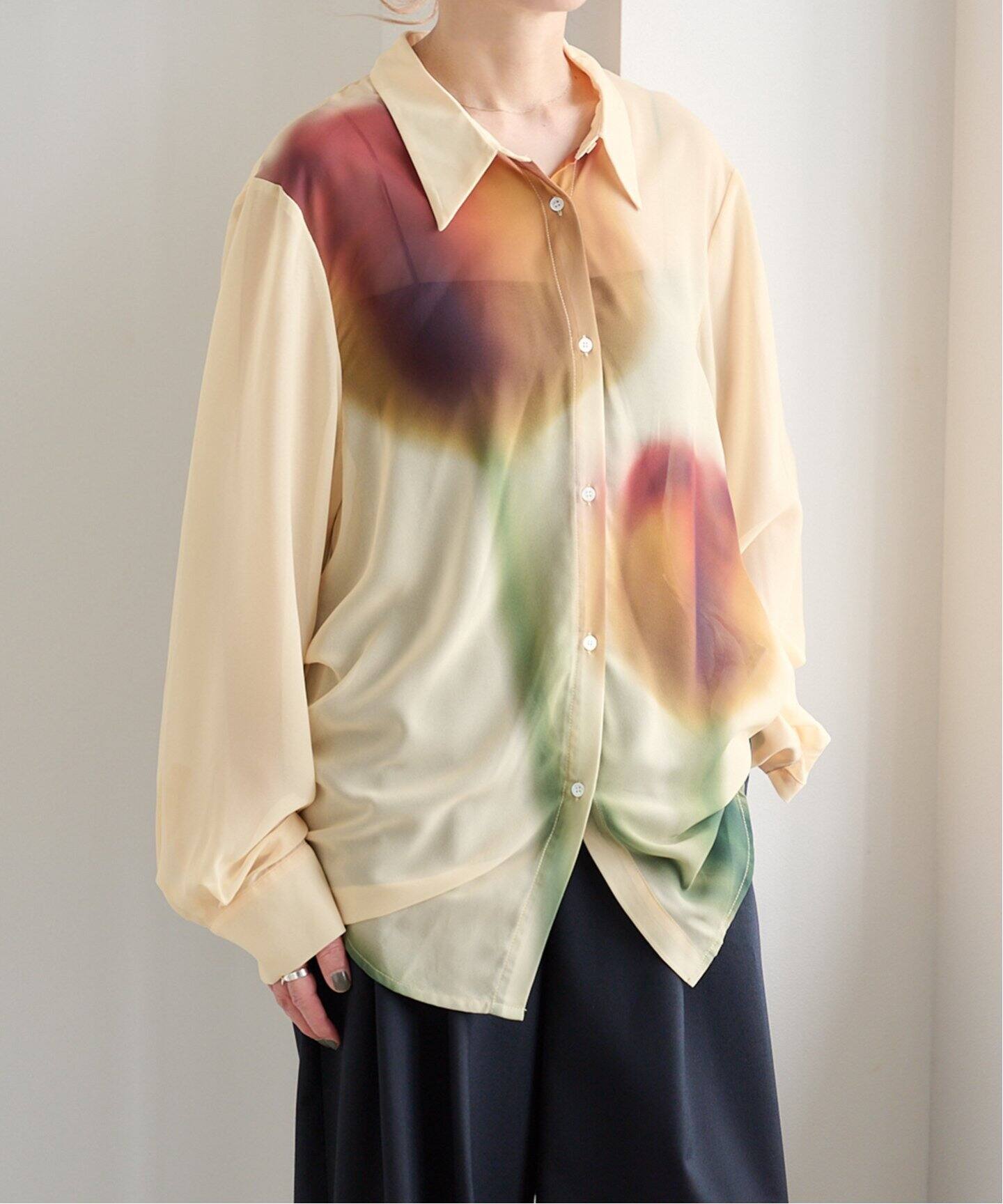 KnuthMarf flower print sheer shirtchrome KM25SUN05（シャツ