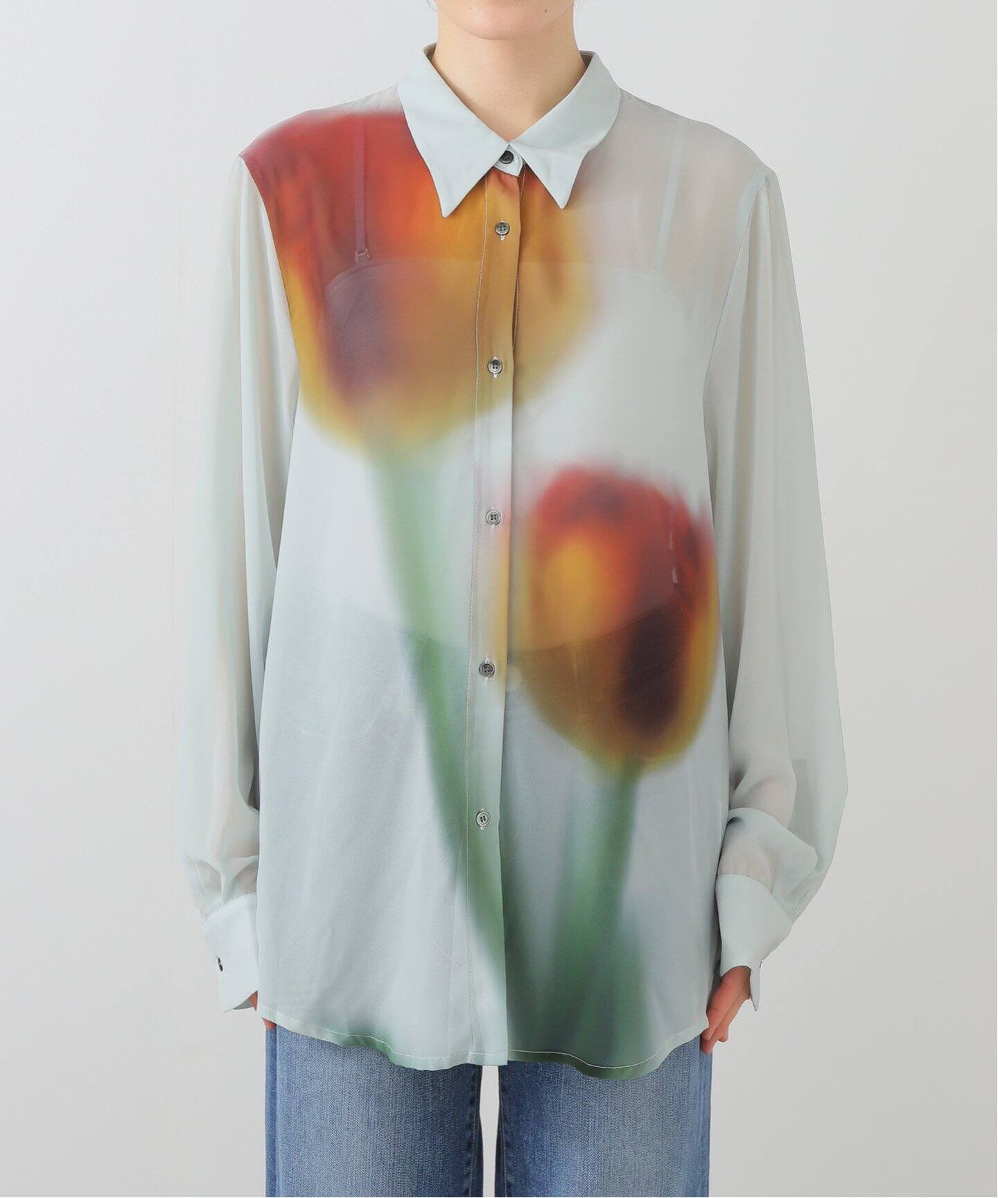 KnuthMarf flower print sheer shirtchrome KM25SUN05（シャツ