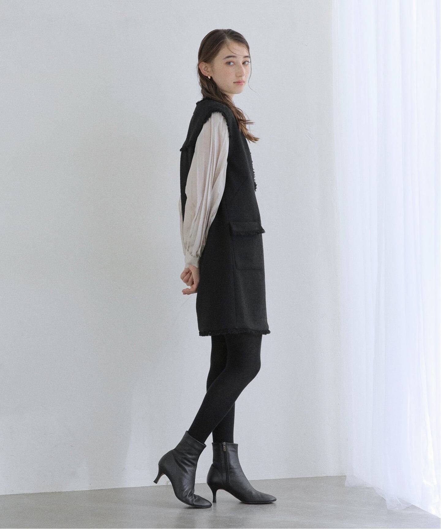 洗える】オーガンザプリーツブラウス（シャツ／ブラウス）｜La