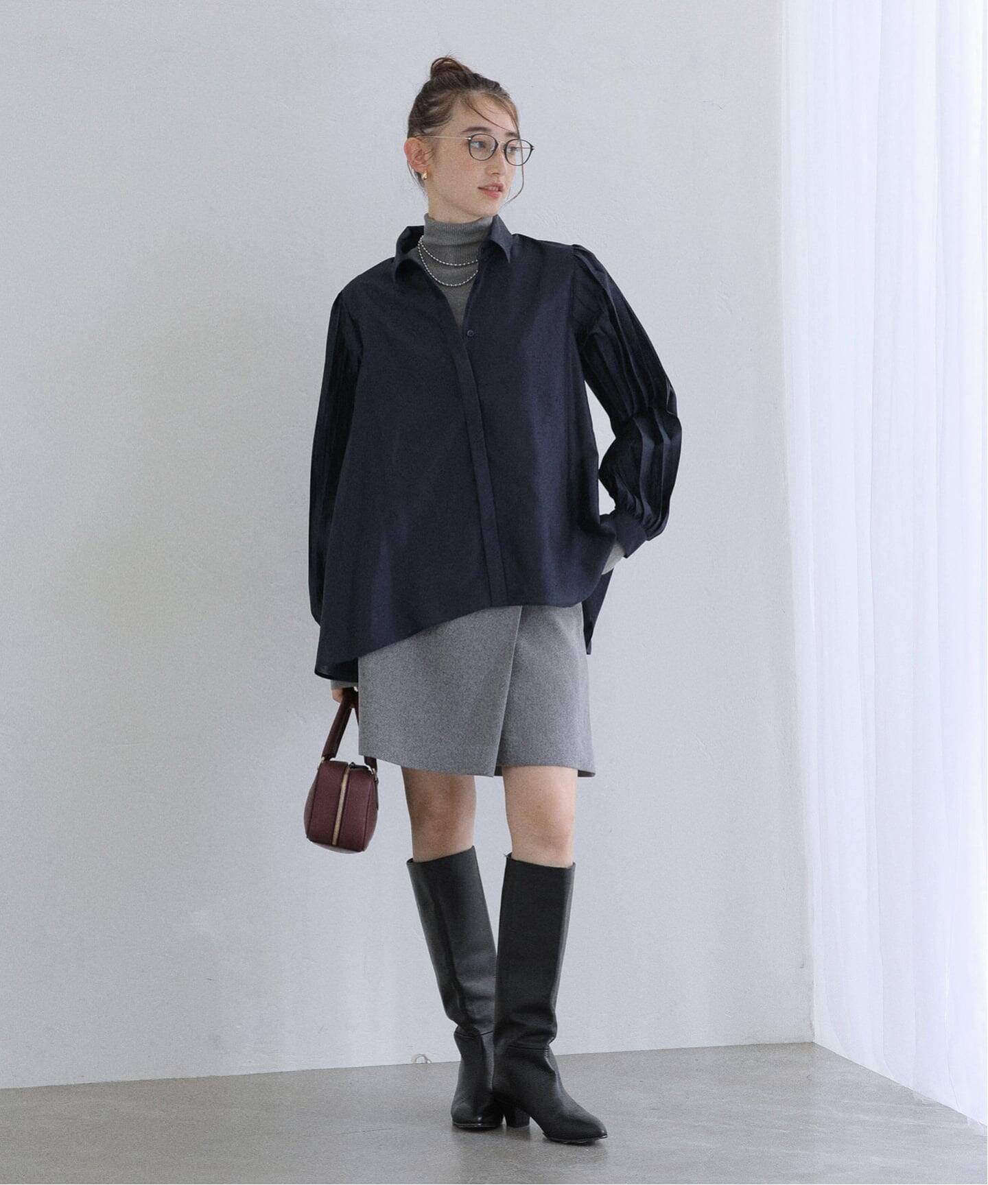 洗える】オーガンザプリーツブラウス（シャツ／ブラウス）｜La