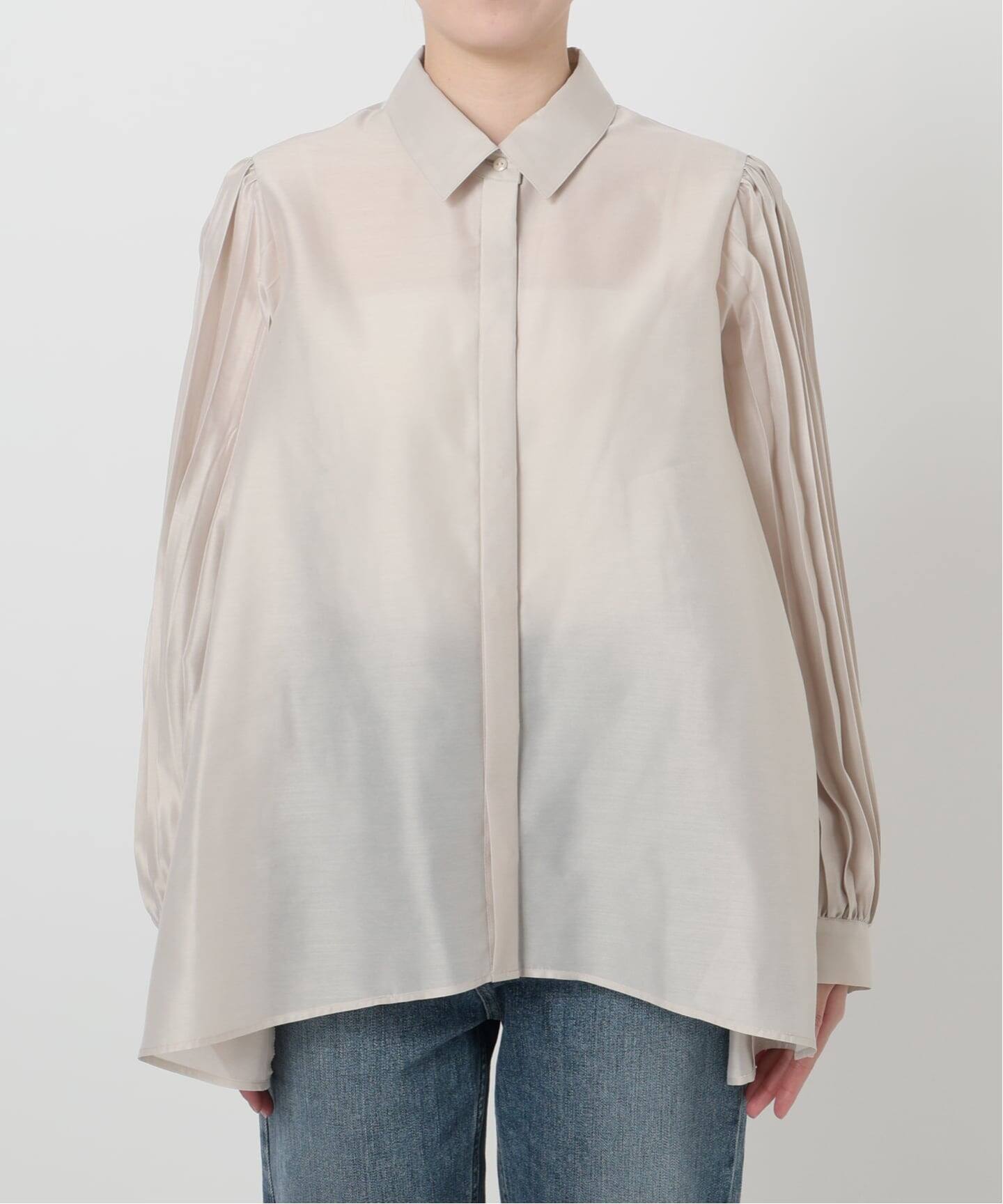 ラ トータリテ（La TOTALITE）/【洗える】オーガンザプリーツブラウス 洗える】オーガンザプリーツブラウス（シャツ／ブラウス）｜La