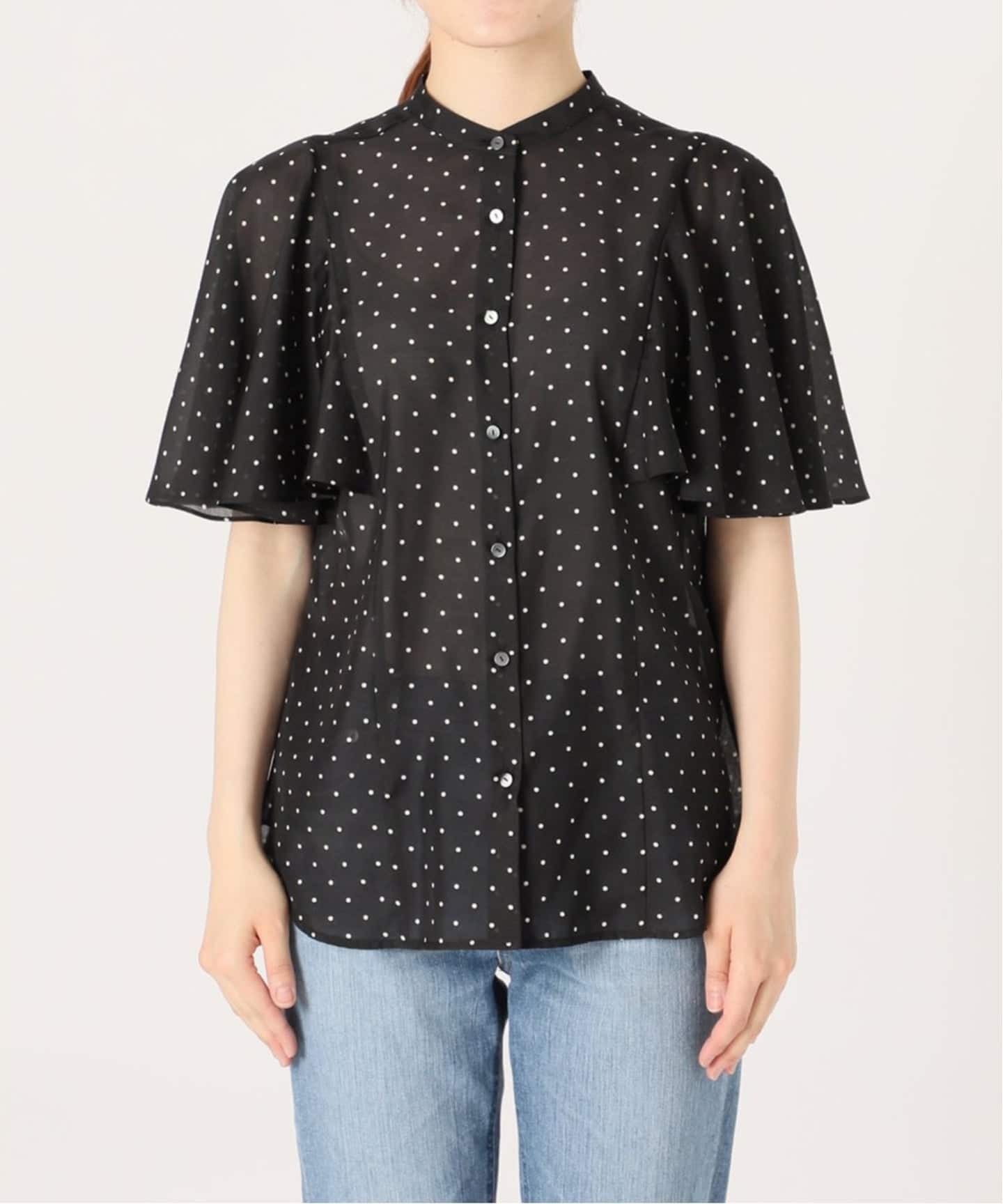 WEB限定》【洗える】ケープスリーブシャツ（シャツ／ブラウス）｜La