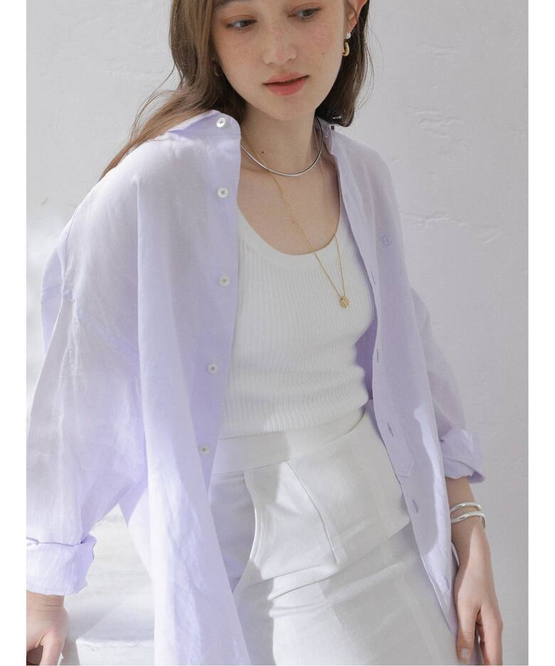 洗える】TICCA/ティッカ リネンスクエアビッグシャツUNI（シャツ 