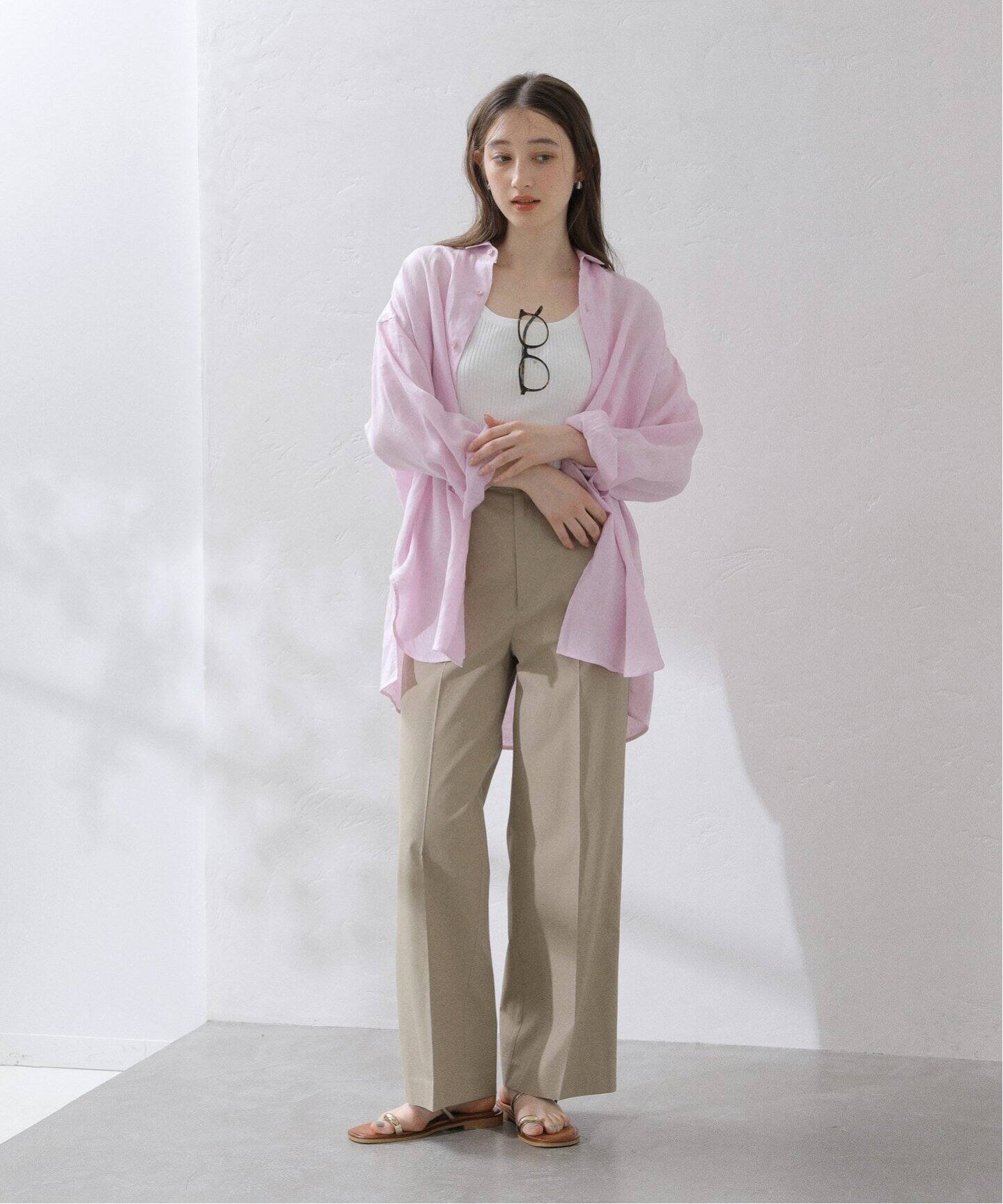 洗える】TICCA/ティッカ リネンスクエアビッグシャツUNI（シャツ