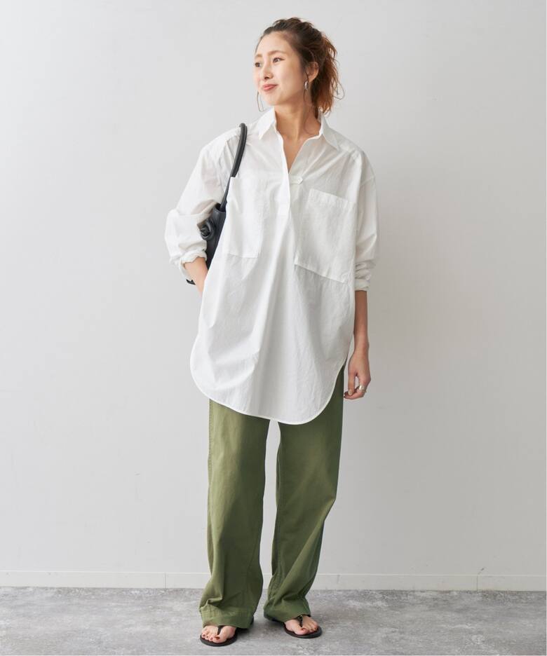 80sオウミサラシチュニックプルオーバーシャツ（シャツ／ブラウス 